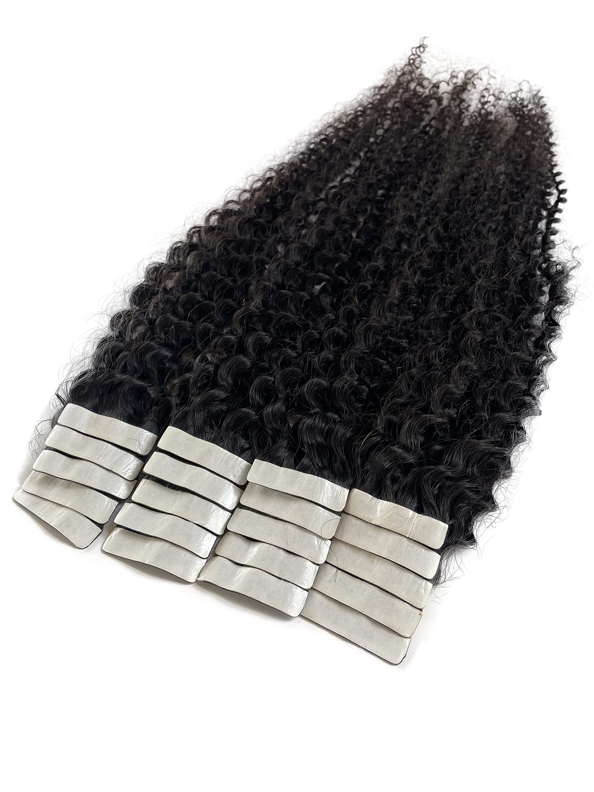 Amazon.com : Remy Hair Extensions 22Inch Real Curly PU Tape  display picture 1