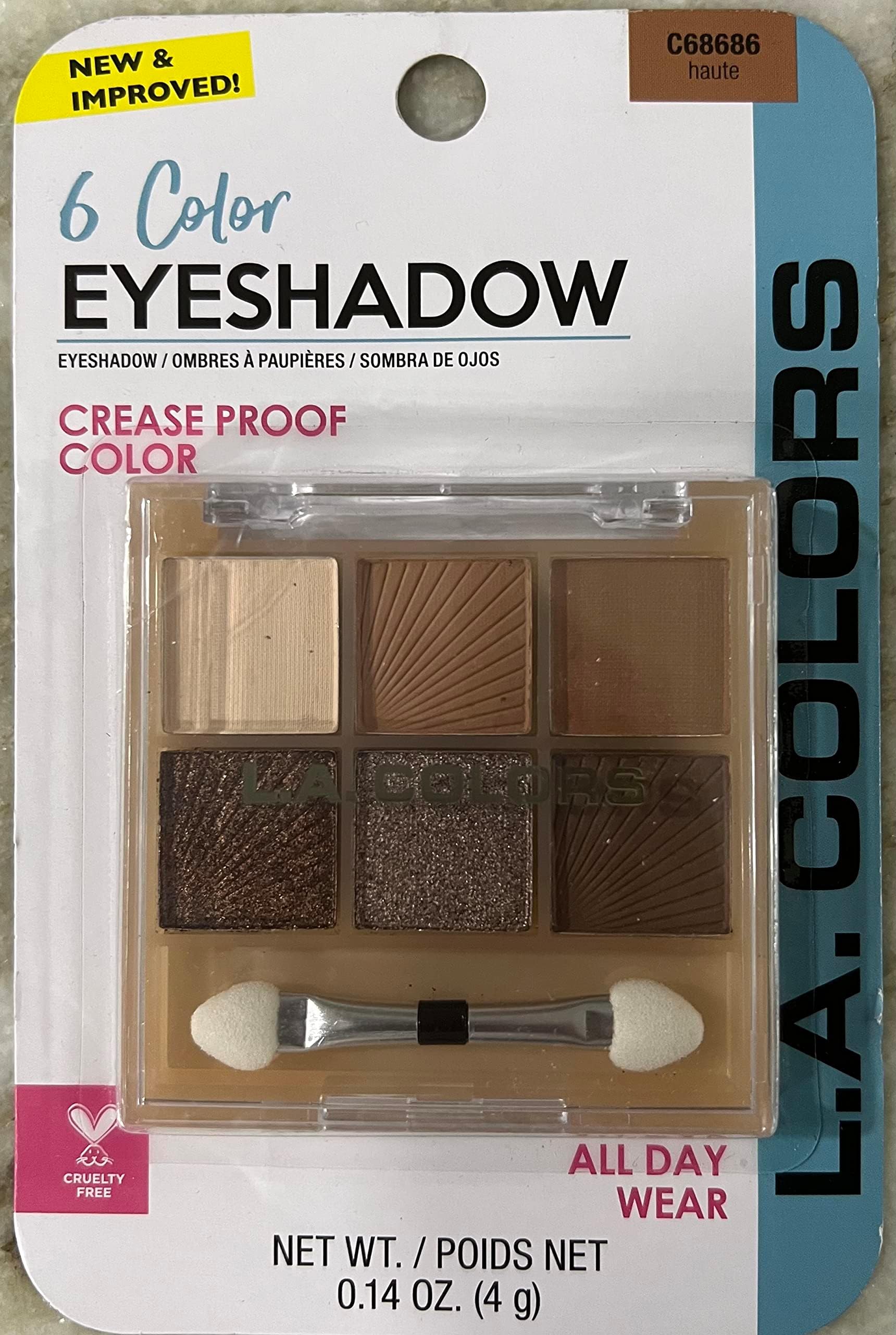 Amazon.com: L.A. COLORS 6 Color Eyeshadow, Delicate CES463