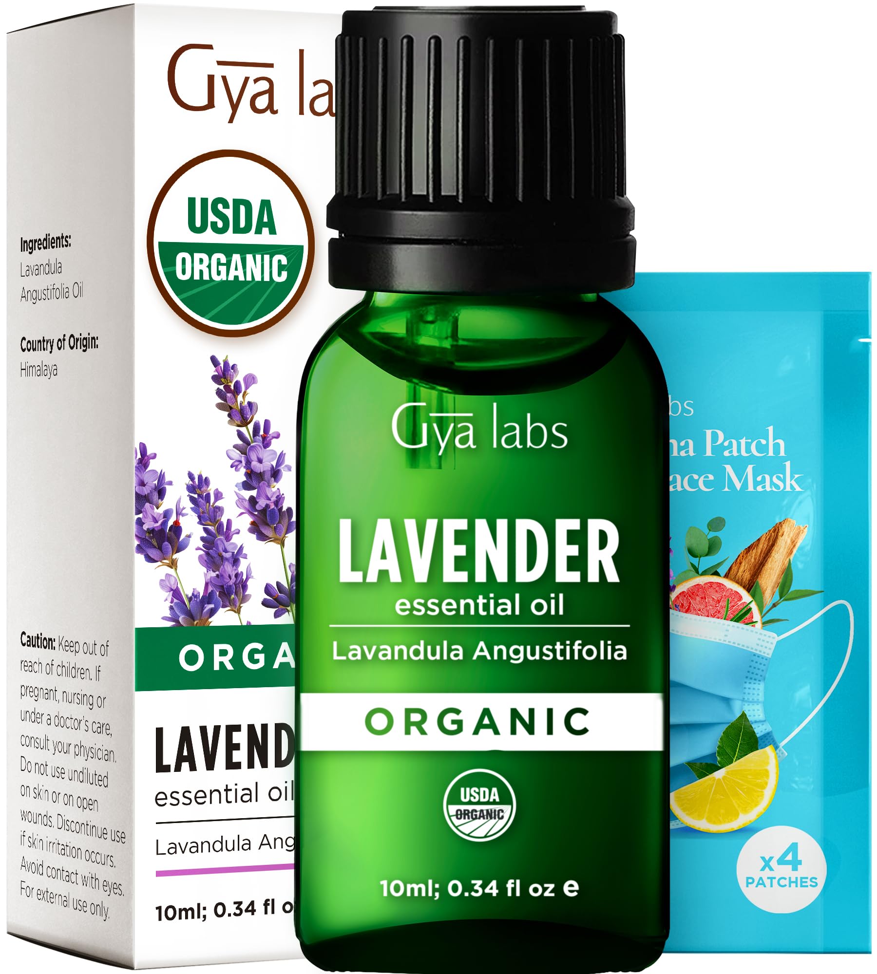 Gya Labs Organic Lavender Essential Oil for Diffuser & Skin - 100% Natural Organic Lavender Oil for Aromatherapy & Feelings of Relaxation - Lavender Oil Organic for Hair (0.34 fl oz)