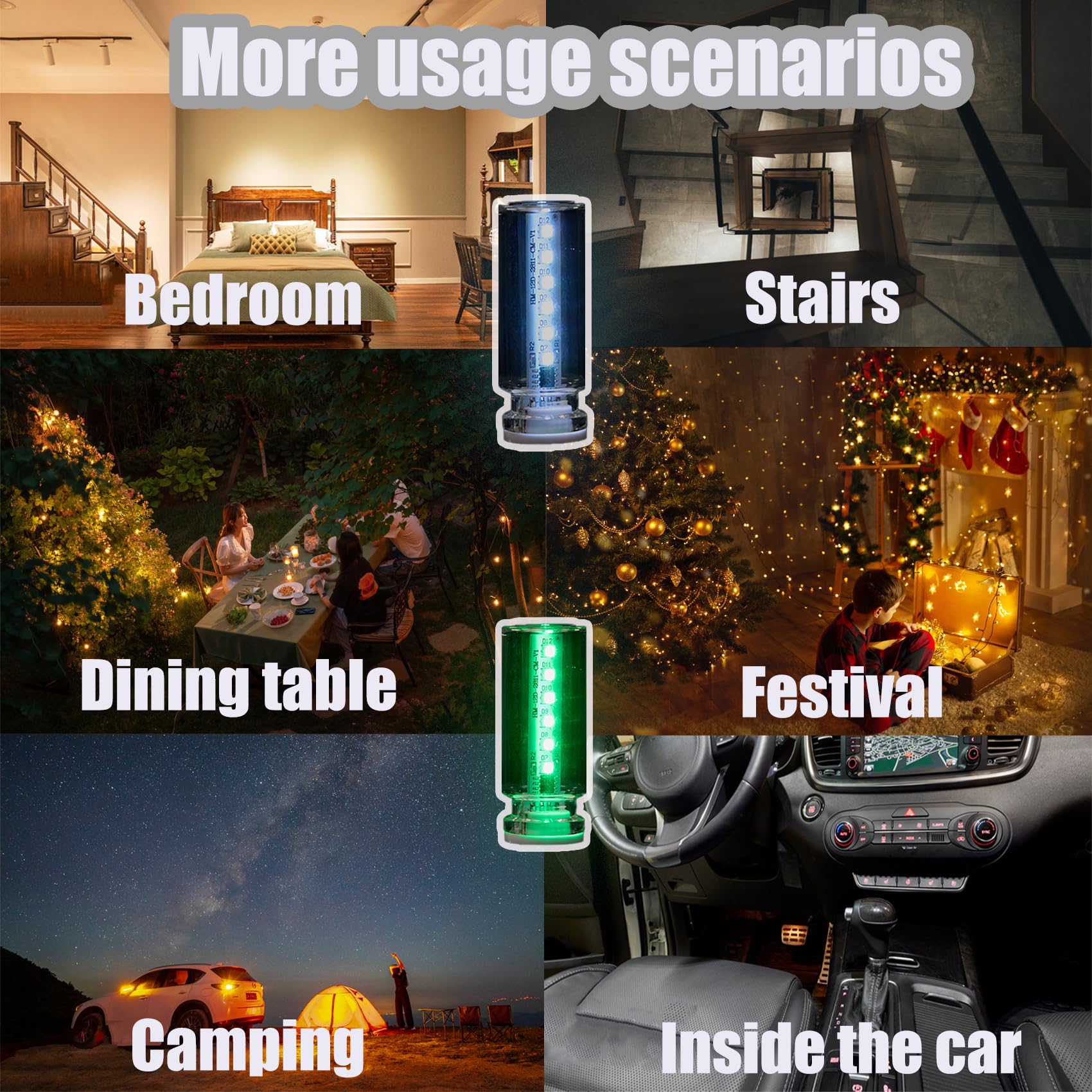 13 in 1 Car USB Night Light Touch Dimmable LED Filament Lamp, USB Interior Car Lights, 13 Modes & 7 Colors, Mini LED Bulb for Car, Camping, Party, Holiday Decoration, Bedroom, Desktop