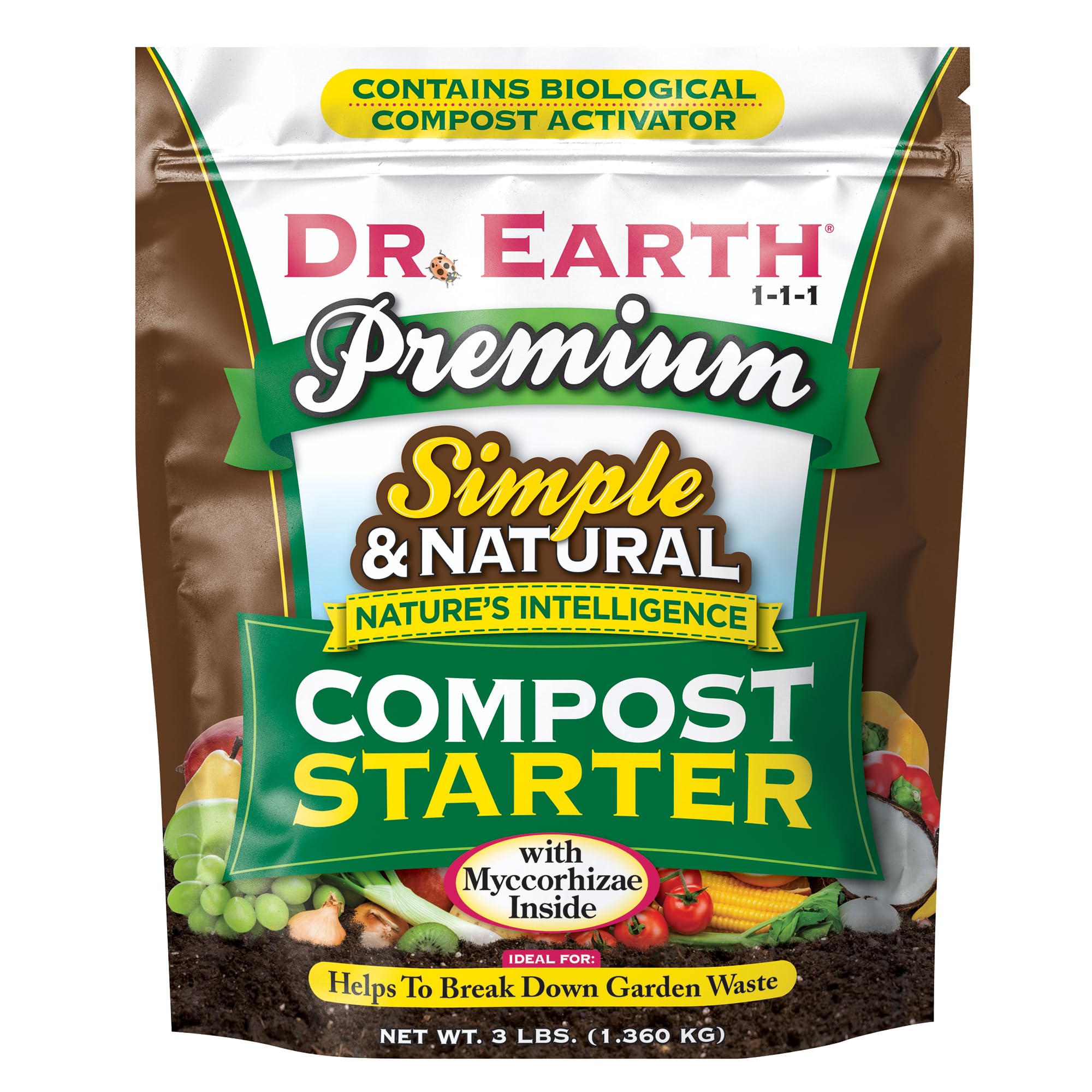 Fertilizer DR. Earth Premium Compost Starter with MYCCORHIZAE 1-1-1 3lb