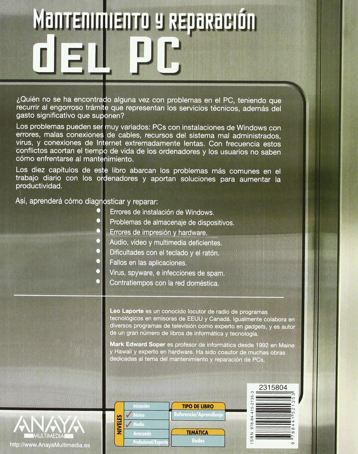 Mantenimiento y reparación del PC (Hardware Y Redes, Band 804)