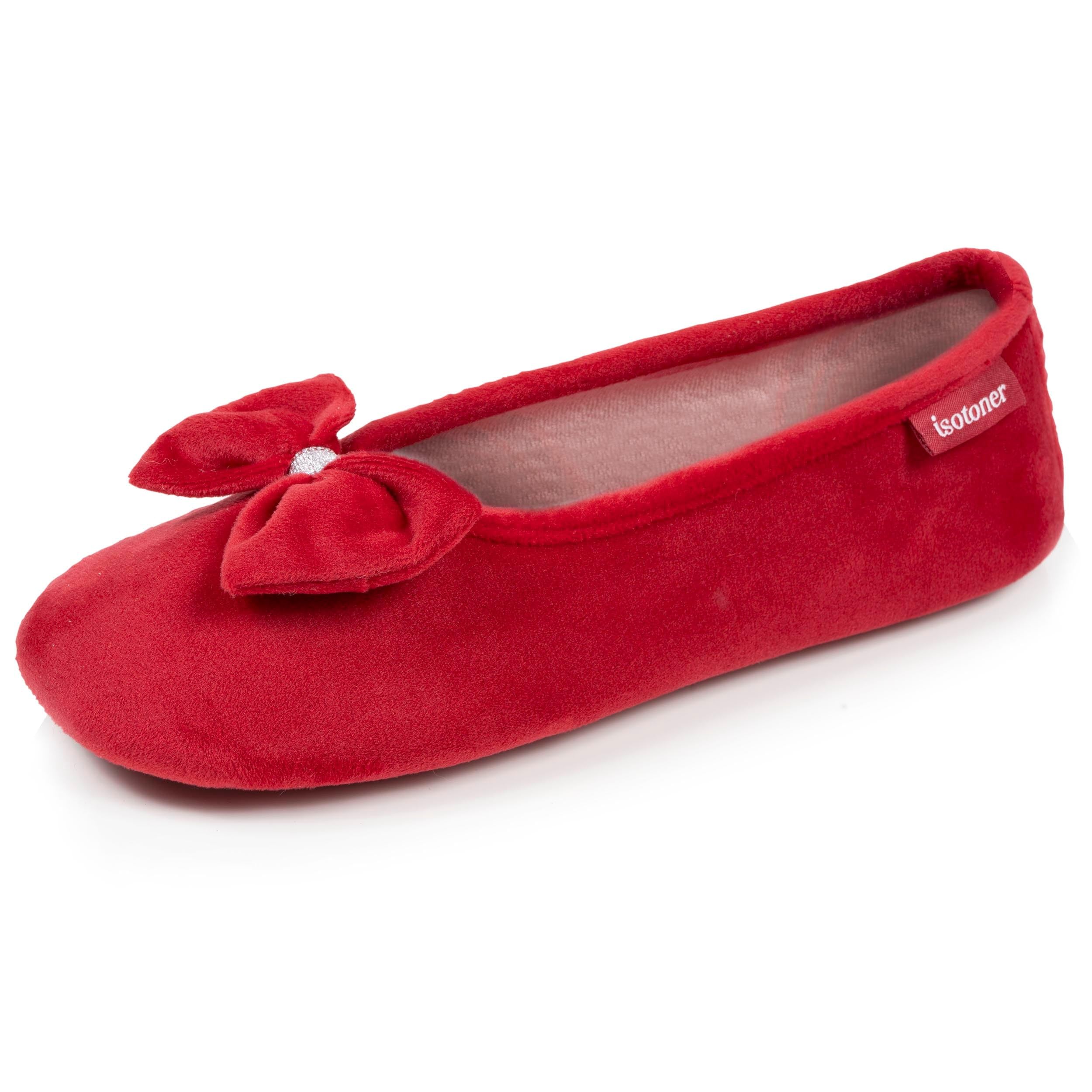 Isotoner Chaussons ballerines Femme Rouge 35/36