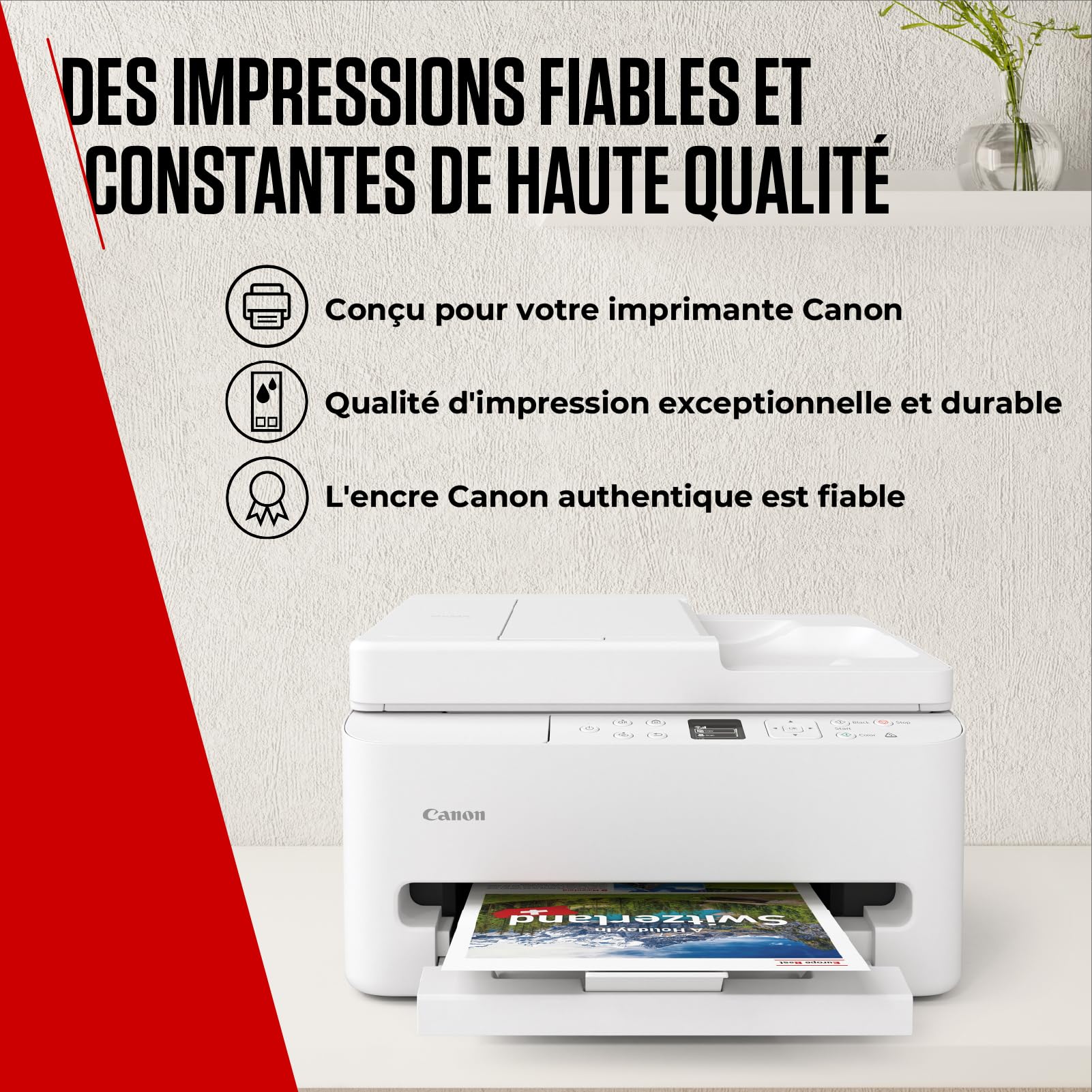 Canon PG-595 XL/CL-586 XL - Multipack d’Origine Cartouche Noire & Cartouche Couleur - Jusqu'à 300 Pages + 50 Feuilles Papier Photo 4×6 (GP-501)