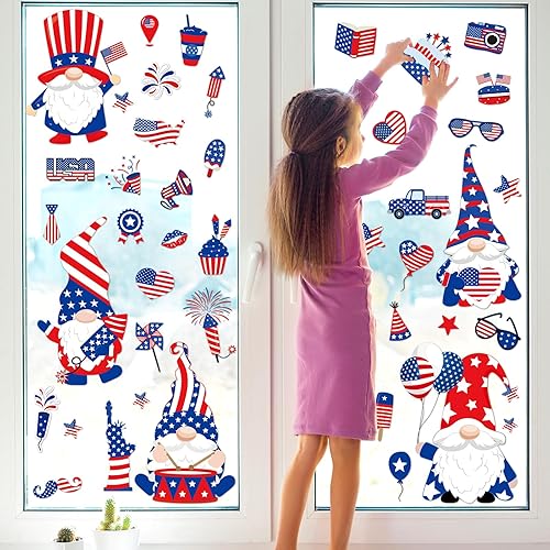 Miniatura 7 de gisgfim Calcomanías para ventana del Día de San Patricio para Pascua, Día de los Caídos, 4 de julio, trébol, conejito de Pascua, calcomanías