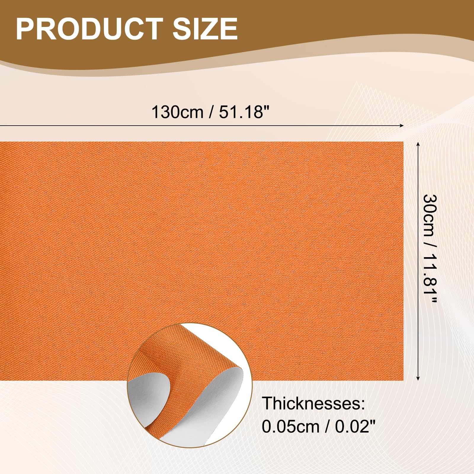 PATIKIL Book Binding Cloth, 51 x 11 Inches Book Cloth for Binding Repairing Fabric Surface Paper Backed Bookbinding Supplies, Orange - Image 2