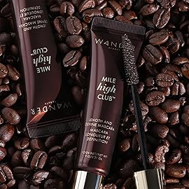 Wander Beauty Mile High Club Soft Brown Mascara - Defining, Lengthening, Water-Resistant - Cruelty Free - Smudge-proof, Flake-proof. Castor Oil and Peach Leaf Extract, 0.31oz