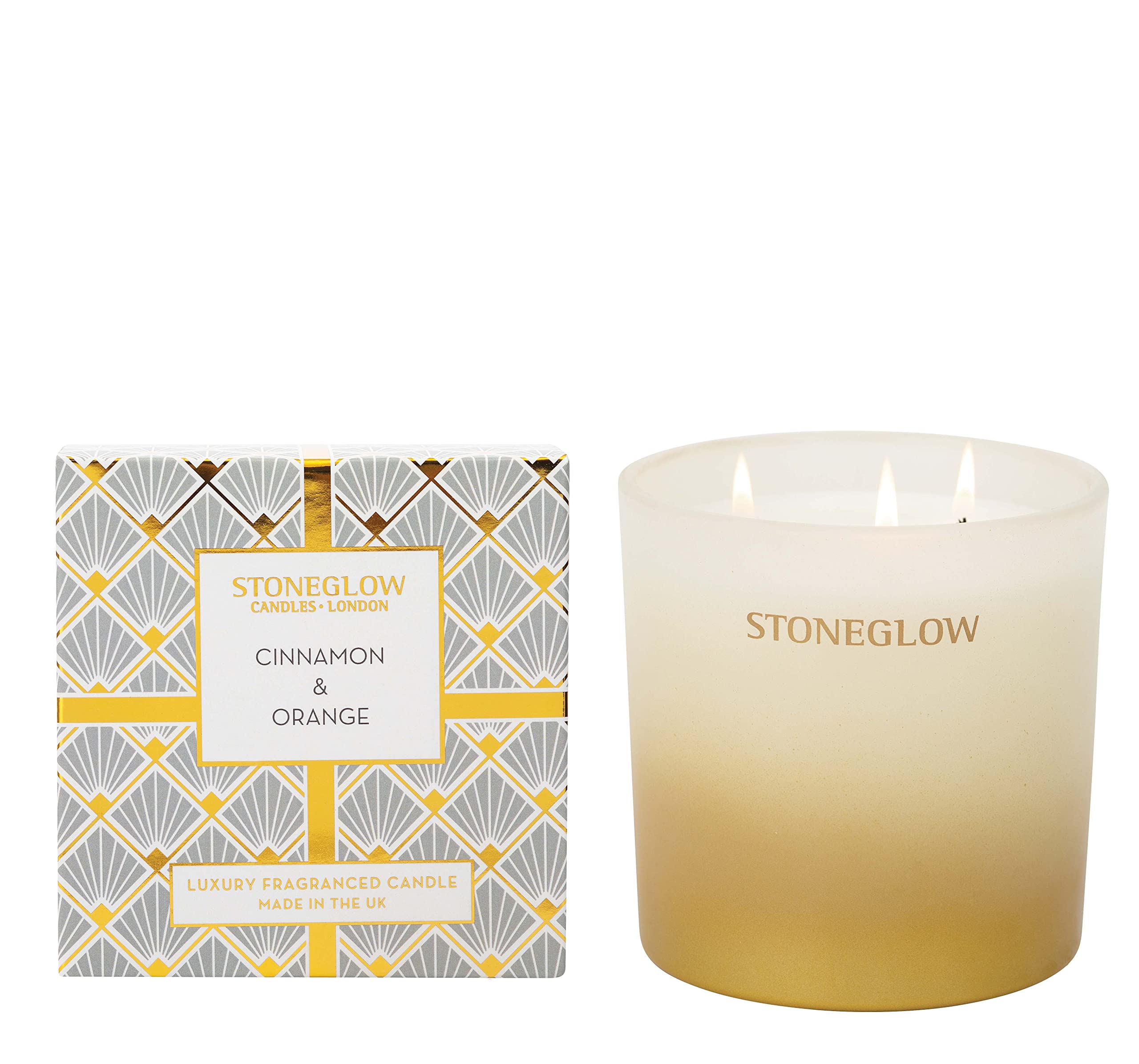 Stoneglow Candles London Orange Seasonal Collection - Cinnamon & - Scented Candle - 3-Wick