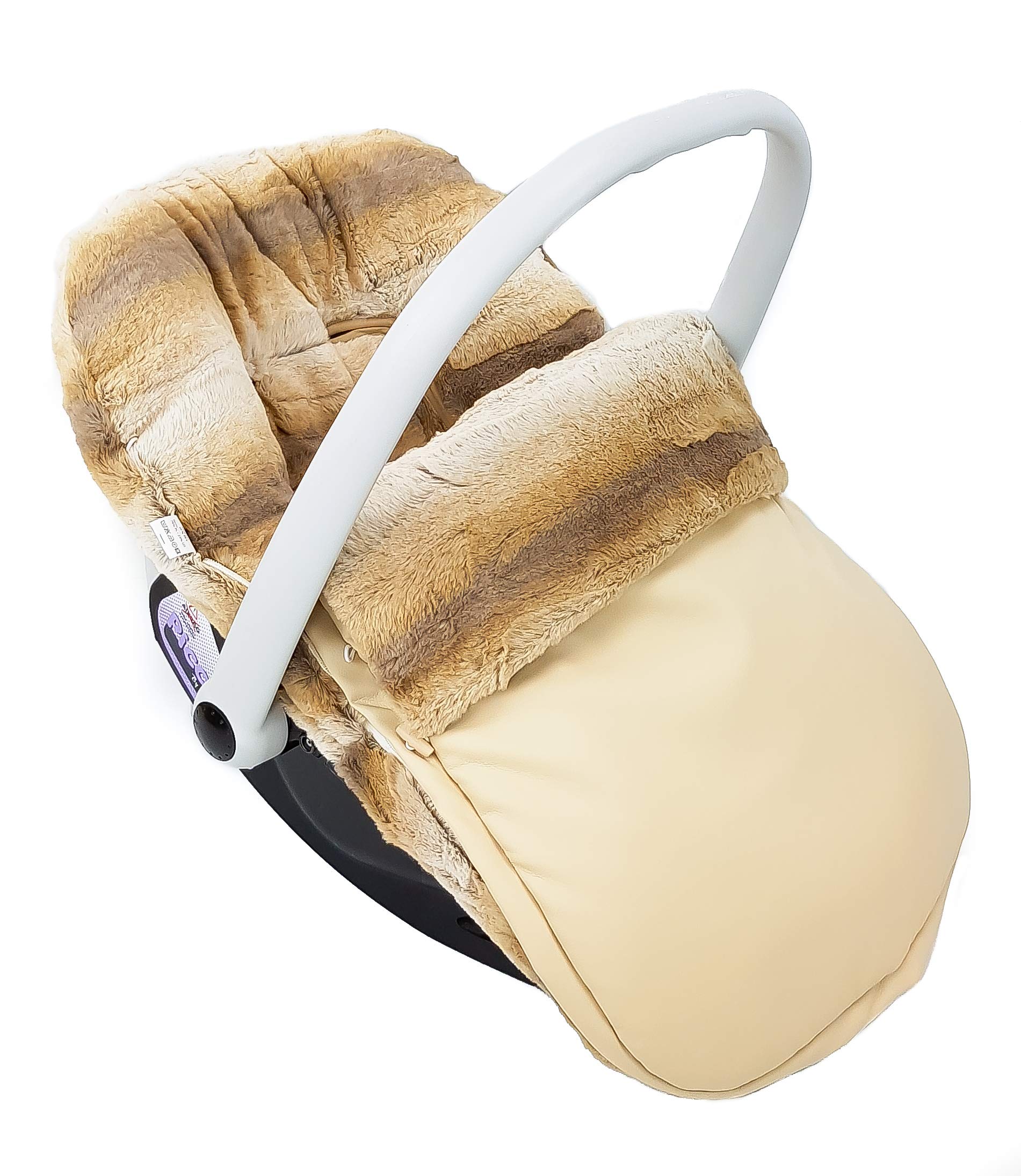 Universal Fußsack oder Schlafsack Babytragetasche mit Schutzhülle für Maxi Cosi oder Gruppe 0. WINTER. Verfügbar in mehreren Modellen und Farbene. (Stark Kamel)