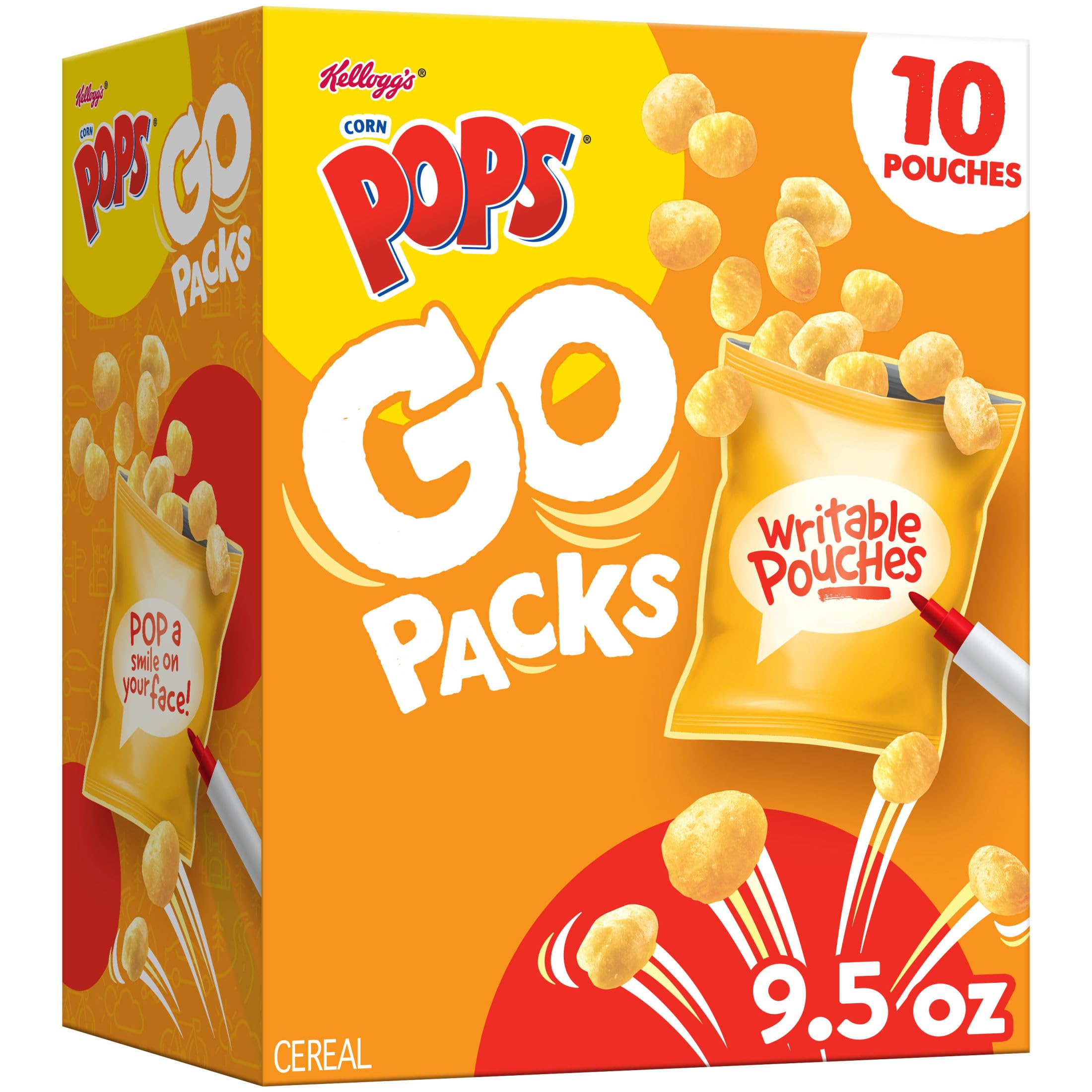 Amazon.com: Kellogg's Corn Pops Go Packs Cereal, Kids Snacks