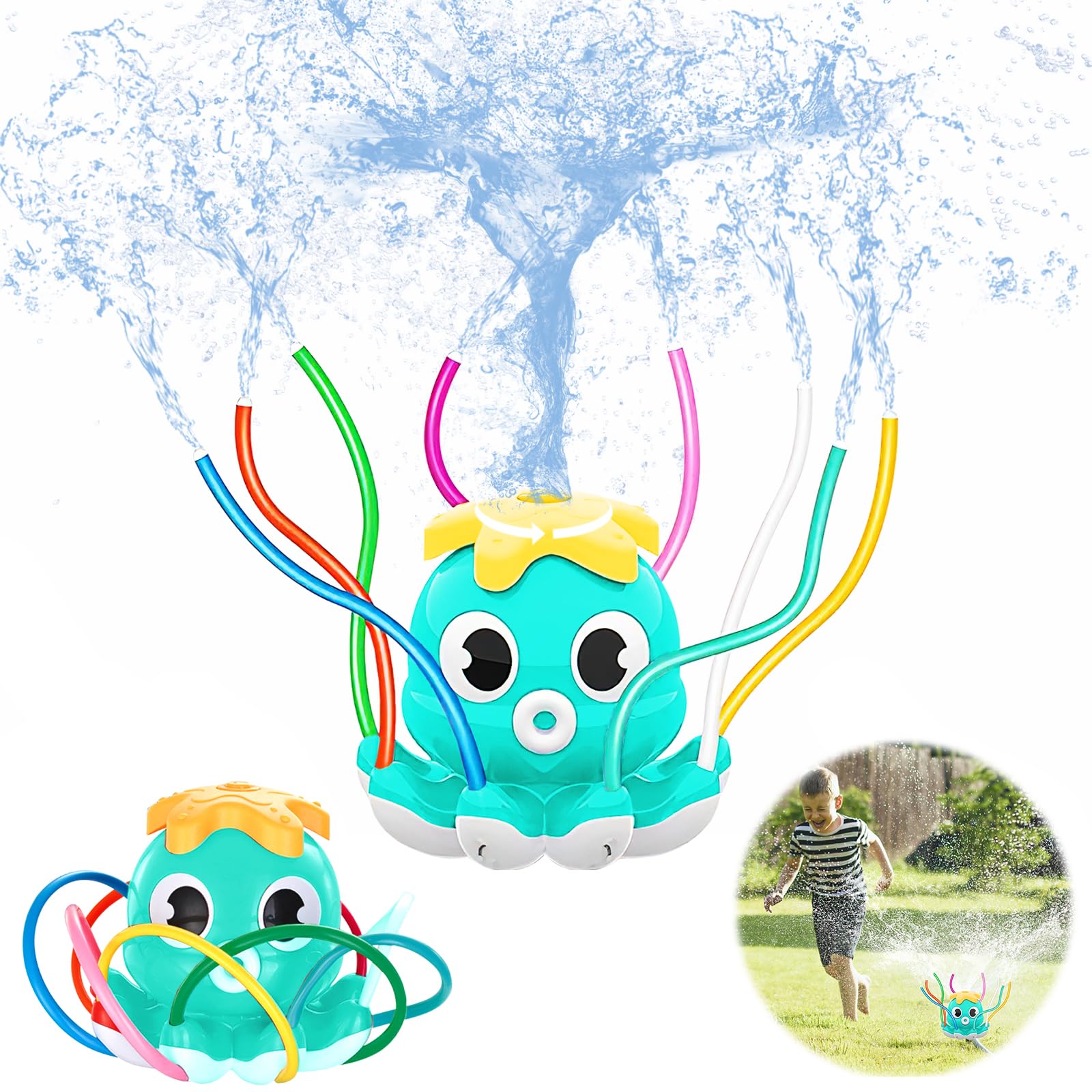 Taozoey Aspersor para Niños, Juguete de Agua para Exteriores, Juguete Rociador de Agua, Juguete de Rociador, Pulverizador de Agua Octopus, Juguetes de Agua para Niños,para Exterior Juegos para Jardin