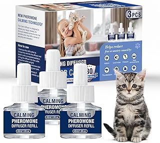 Pheromone Katzen Steckdose Beruhigung Katzenberuhiger Katze Entspannung Beruhigungsmittel Entspannungs Anti Stress Mittel Hilft Bei Anzeichen Von Reduziert Konfliktverhalten 3X 48ml NachfüLlflakons（M） product image
