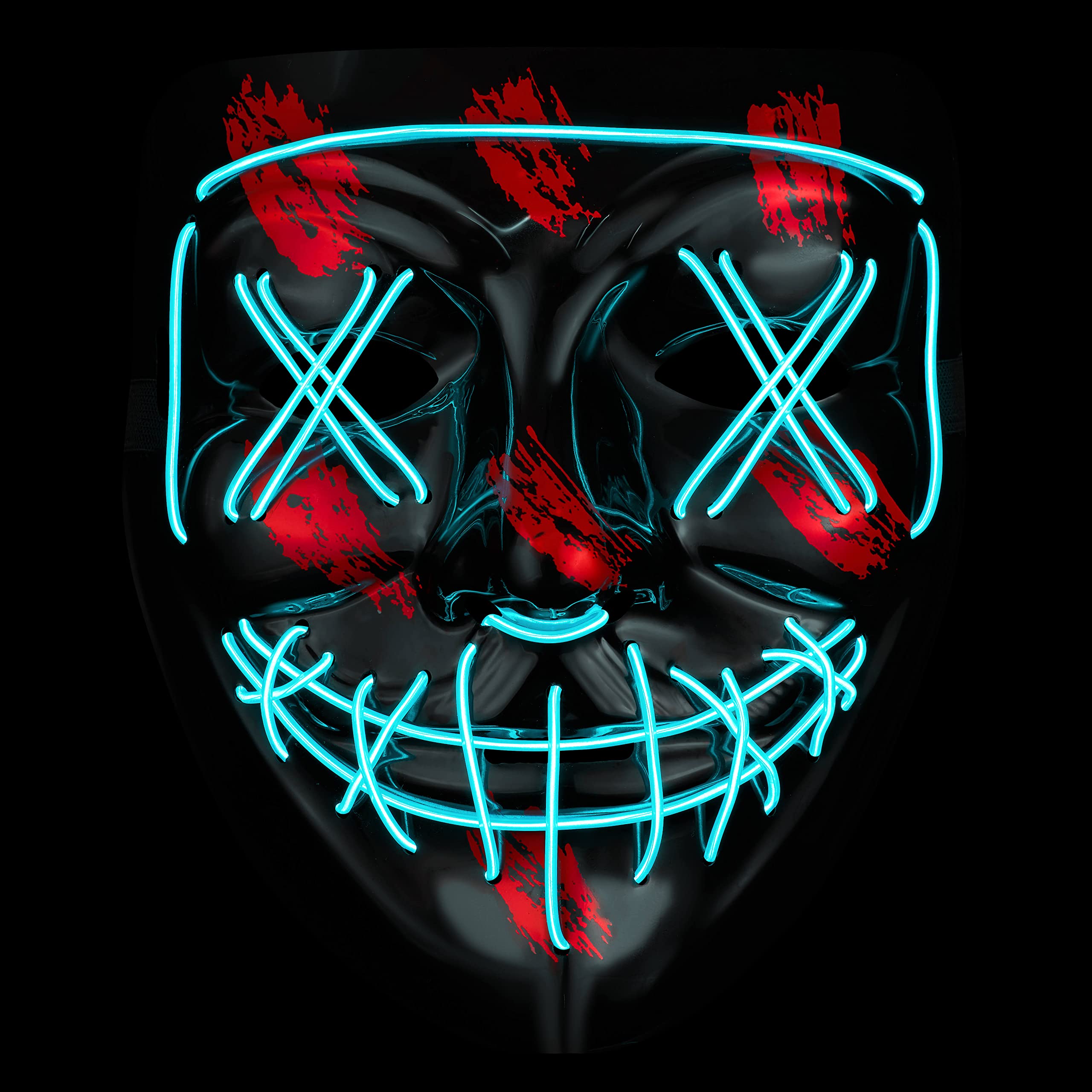 Balinco LED mask with 3 light modes - perfect for techno DJ, Turquoise - Image 2
