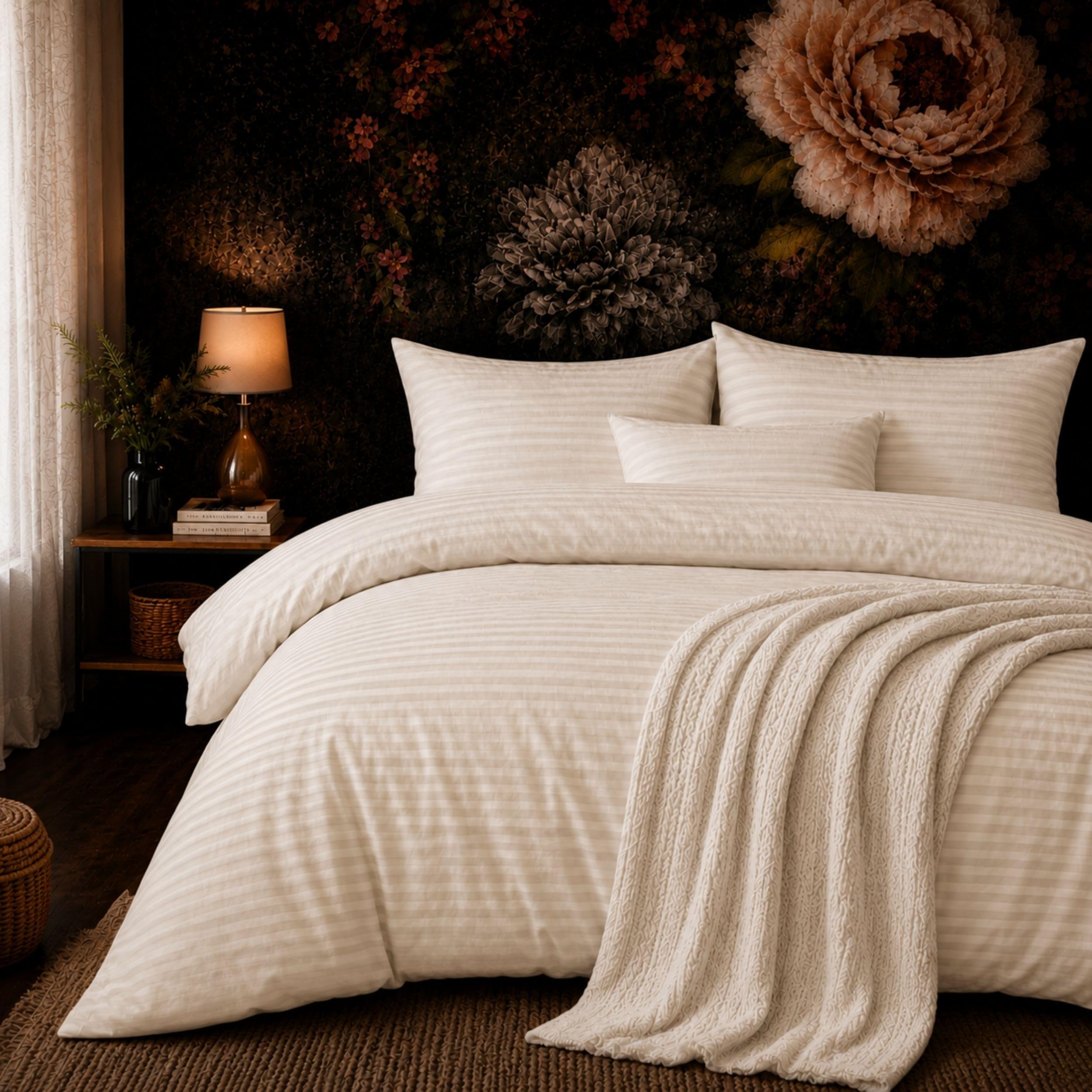 Housse de couette 200 x 220 cm anti-transpiration en pur coton crème robuste
