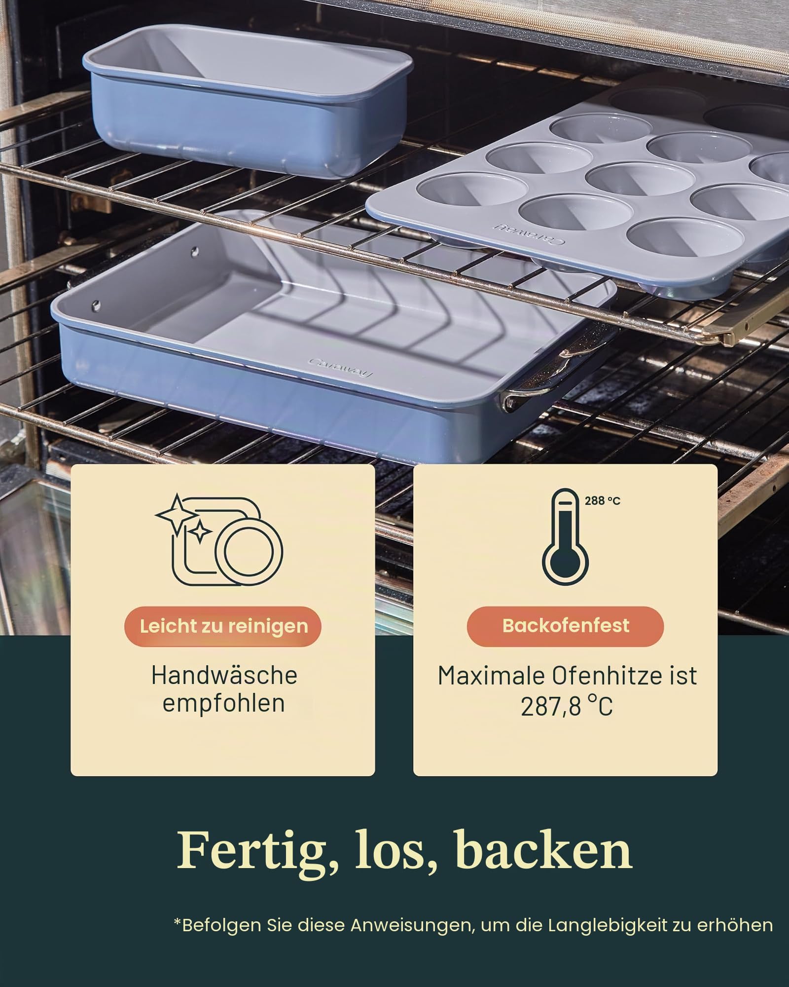 Caraway Antihaft-Keramik-Backformen-Set (11-teilig) – Backbleche, sortierte Backformen, Kühlgitter und Aufbewahrung – aluminisierter Stahlkörper – ungiftig, PTFE- und PFOA-frei – Schwarz