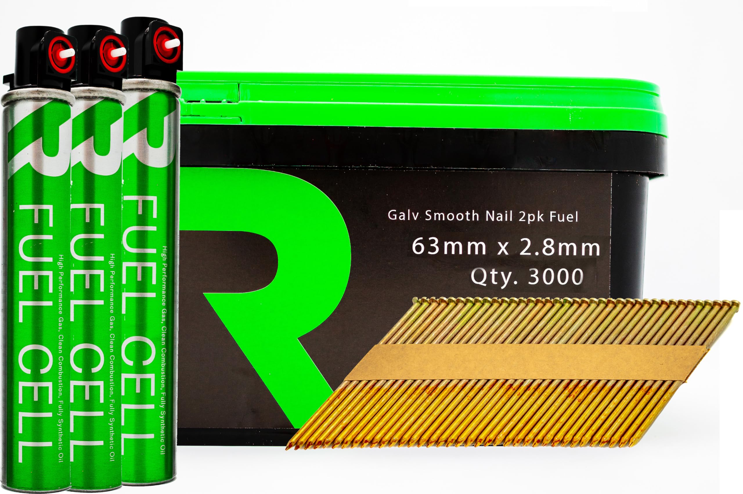 Rika Rikä Ffnr003 1St Fix Collated Nails Galv Ring 63 X 2.8Mm 3000Pk (3Pk Fuel Cells)