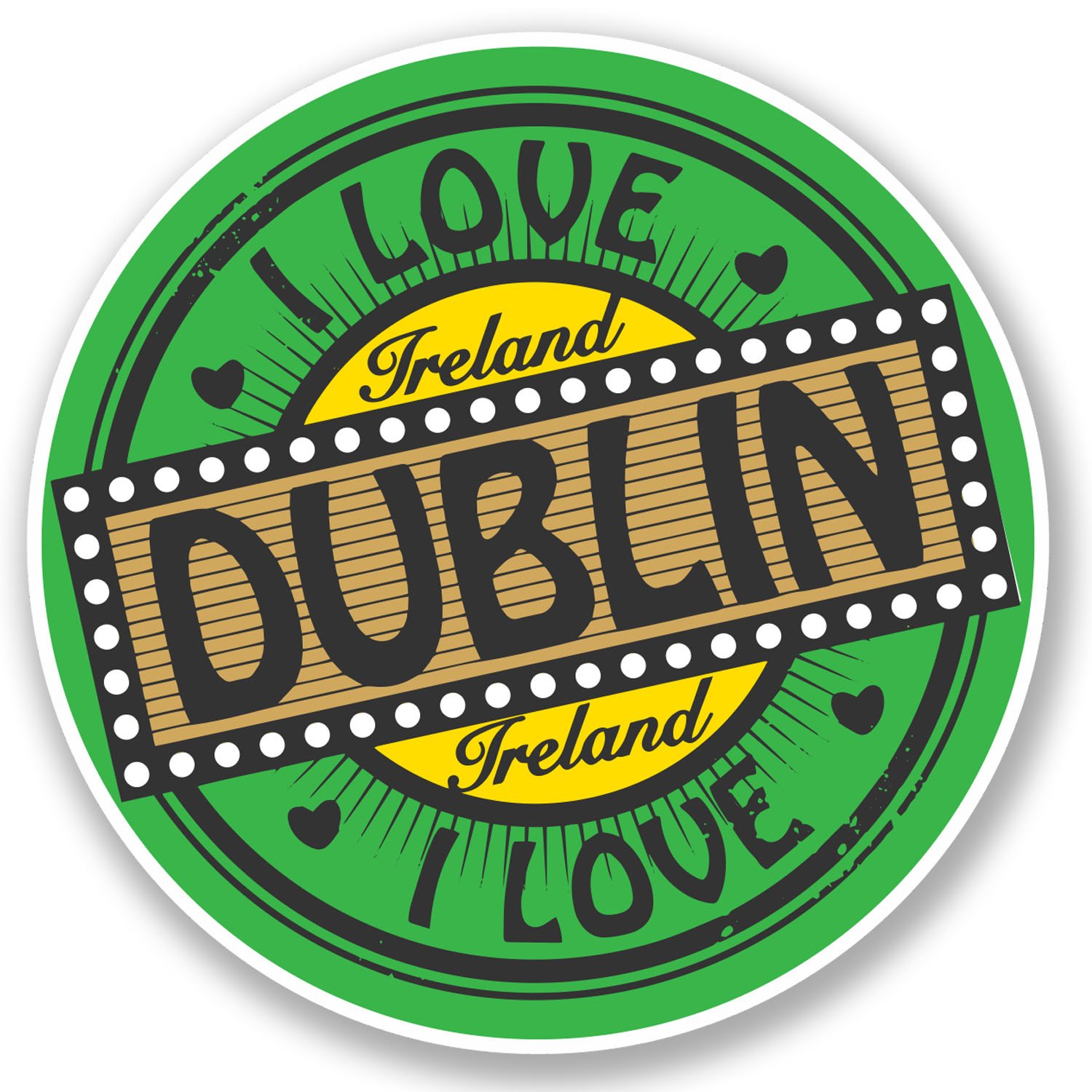 2 x Dublin Ireland Vinyl Sticker Bike Laptop Car Travel Luggage Tag Irish #5014 (10cm x 10cm)