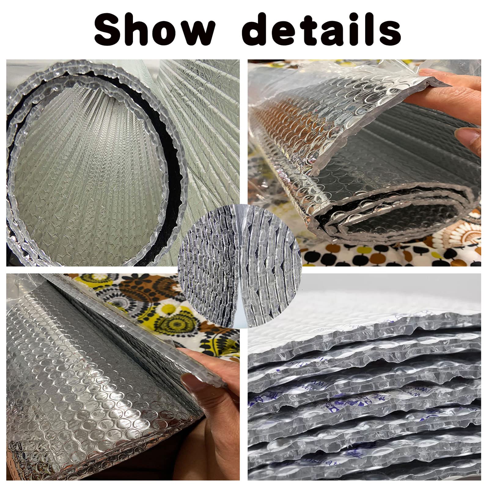 Folia odblaskowa, folia bąbelkowa, izolacja do chłodnicy, podwójne bąbelki, odblaskowa izolacja, owijka kanałowa HVAC, izolacja, paroizolacja, ściana zewnętrzna, do samochodu, furgonetki, SUV-a,