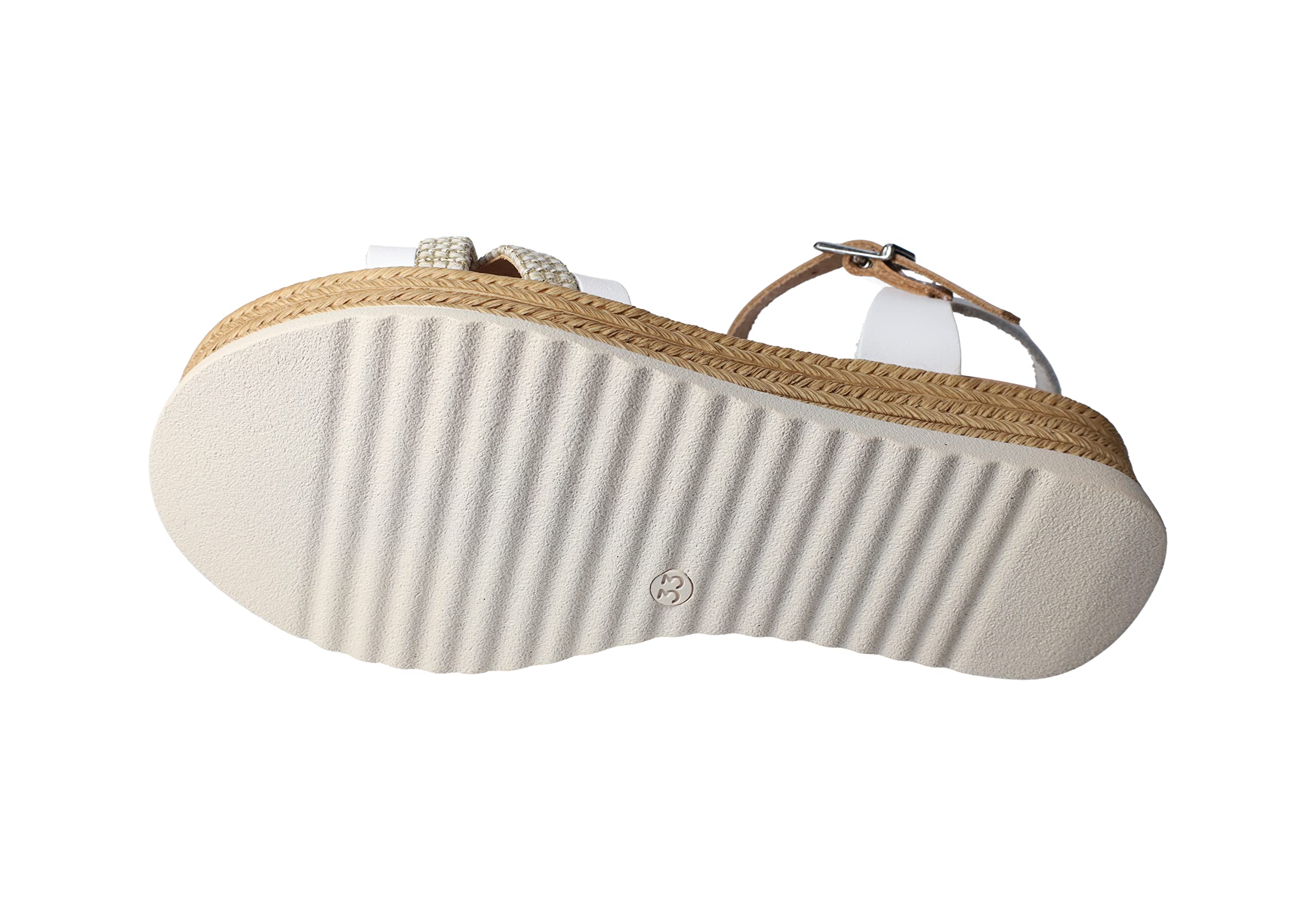 5311 Sandalias de Piel Blancas Hechas en España con Plantilla de Gel y Cierre con Hebilla NIÑA Sandalias