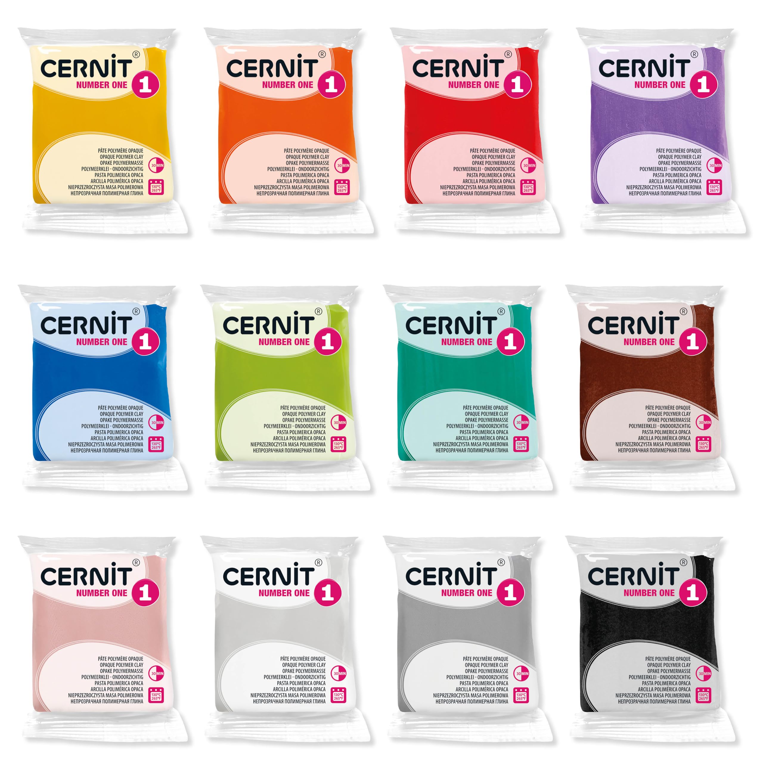 Cernit CE0900012K01C - Pack 12 Polymer Clay,Primary & Secondary Colours 56g