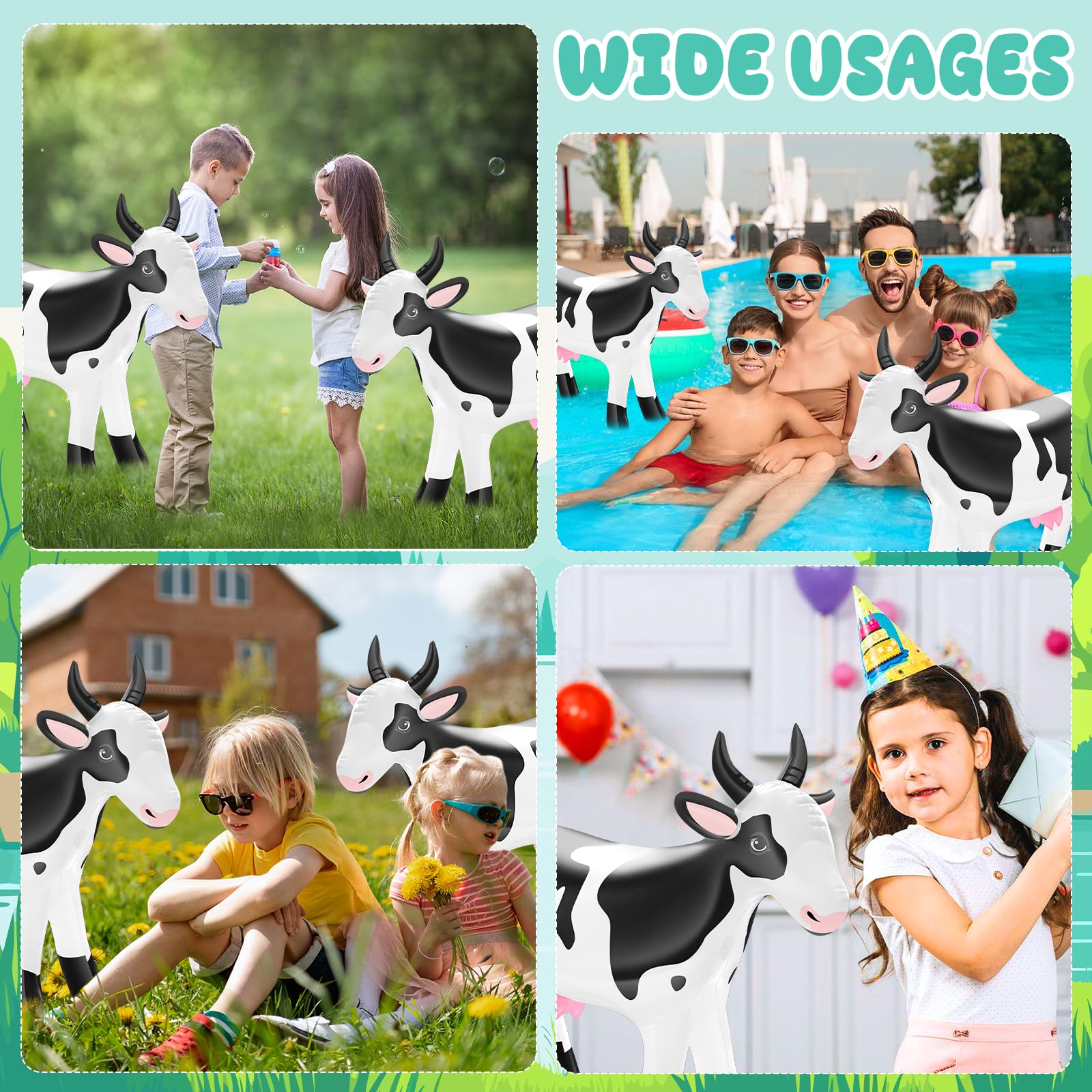 6 Pcs Inflatable Cow Fun Blow up Animals with Pump Farm Party Decorations  Inflatable Farm Animals for Birthday Party Farm Lawn Supplies(37 inch) :  Amazon.sg: Toys