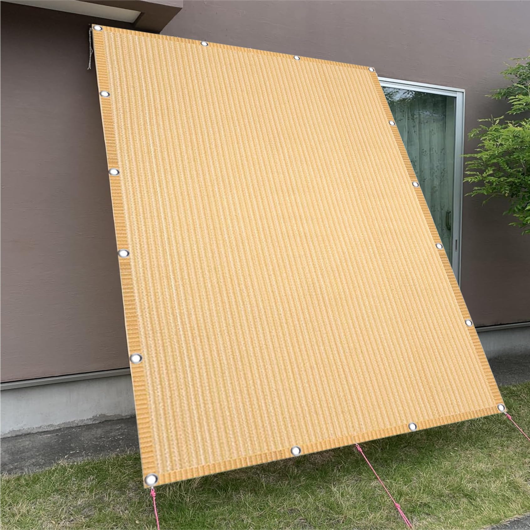Daszek Przeciwsłoneczny Z Żaglem 120 x 580 cm, Siatka Ochronna UV Lekka I Trwała, Regulowana, Markiza Przeciwsłoneczna Z Osłoną Przeciwsłoneczną, Na Zewnątrz, Do Ogrodu, Kolor kremowy