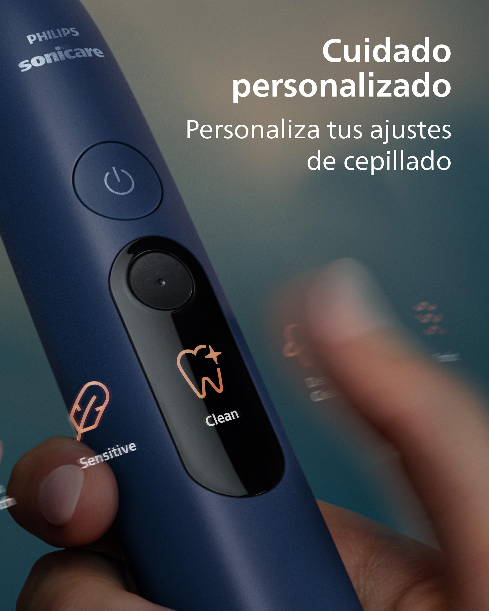 Philips Sonicare Next-Generation DiamondClean 8500 Cepillo de dientes eléctrico - con Smart Pressure Feedback y 18 ajustes, azul oscuro, HX8515/13