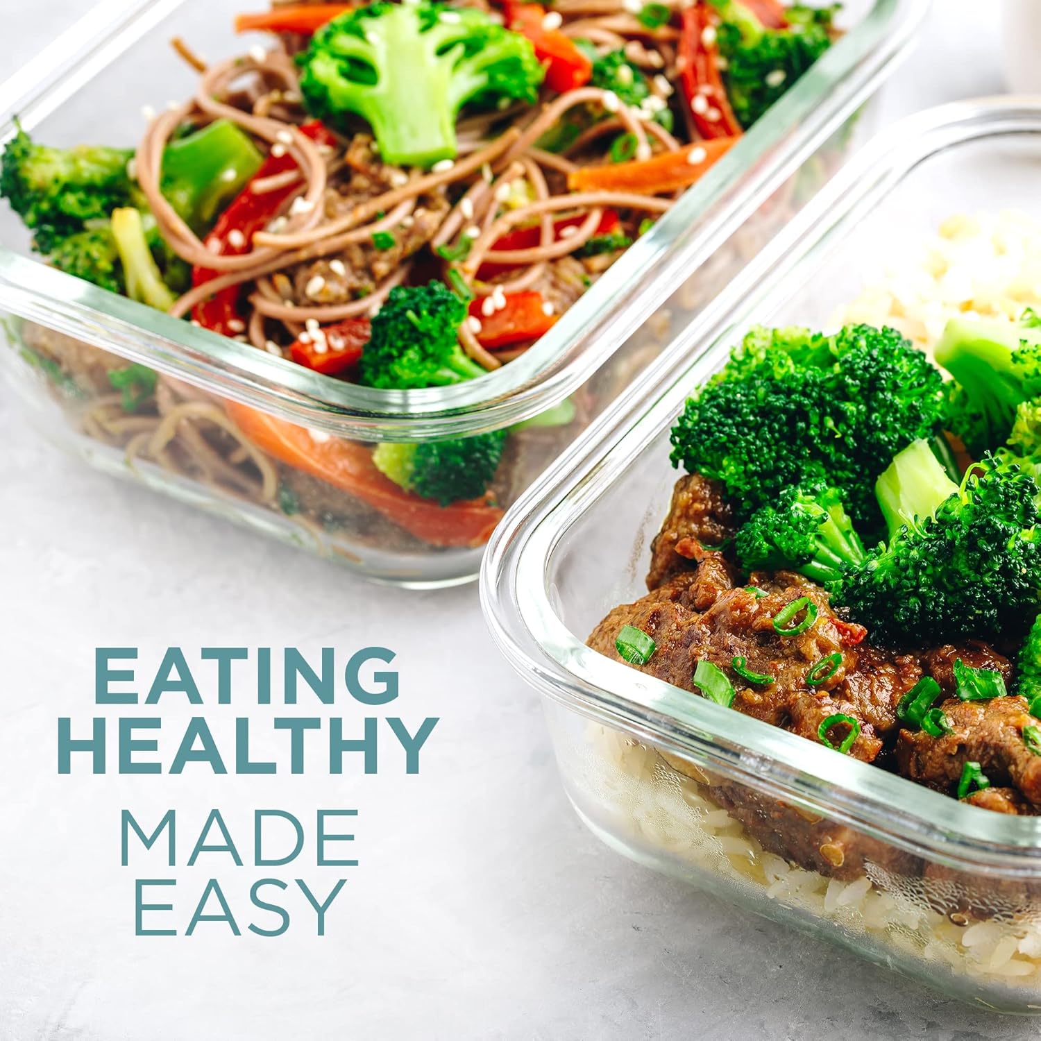 Razab Juego de recipientes de vidrio para alimentos con tapas