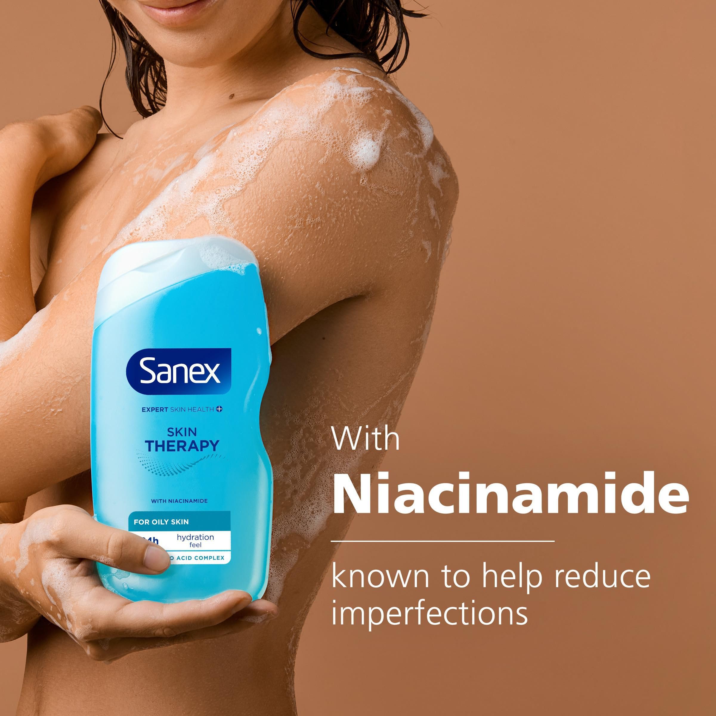 Sanex Expert Skin Health + Skin Therapy Smooth Skin Texture Shower Gel 450ml, Smoothes Skin Texture - Image 4