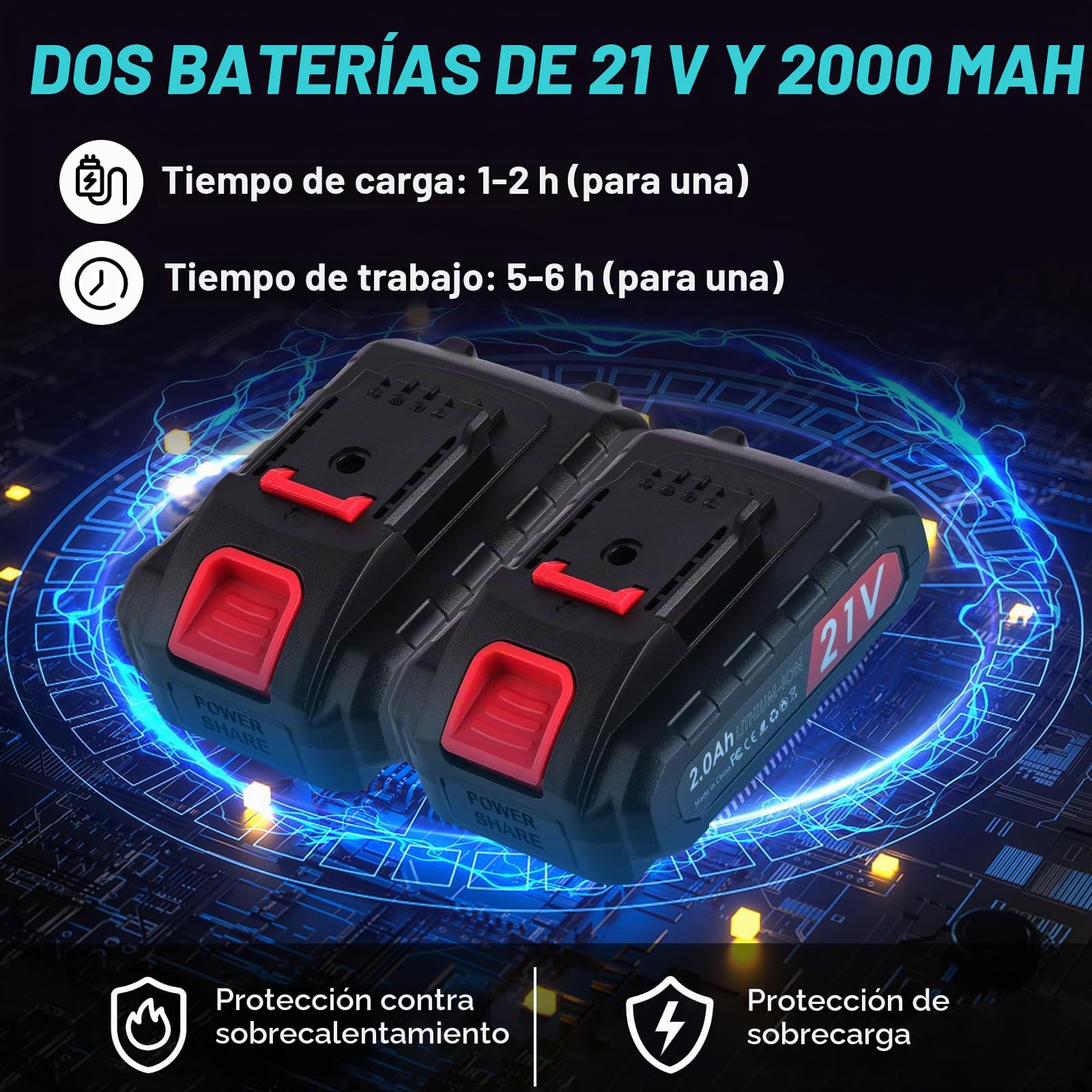 Tijeras de Podar Eléctricas Ligeras: Tijeras de Podar Bateria con apertura ajustable de 10mm a 30mm, 2 baterías de 2000mAh, SK7 de Alta, Tijeras de podar bateria para Olivos Viñedos Jardines