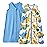 TILLYOU 2 Pack Infant Sleep Sack 0-6 Months 100% Cotton Wearable Blanket 0.5 TOG Sleeveless Summer Sleep Sacks with 2-Way Zipper, Animal Geometry & Blue