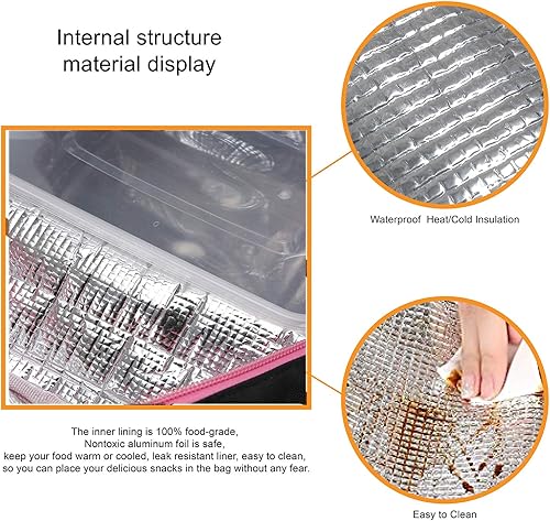 Miniatura 3 de AO ALI VICTORY Lonchera reutilizable, bolsas de almuerzo aisladas para mujeres, niños y niñas, bolsa de almuerzo pequeña, bolsa térmica a prueba de