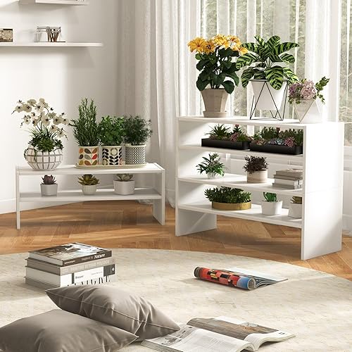 Miniatura 7 de Giantex Zapatero vertical 3 en 1, organizador de almacenamiento de zapatos de 6 niveles con diseño apilable para 18 pares, estante de madera de 31