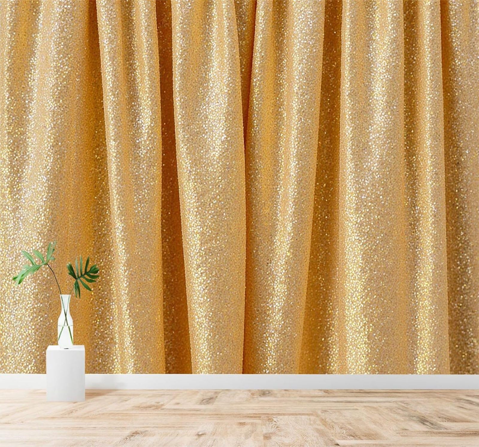 Rénover un mur terne avec le papier peint intissé 3D doré XLMING 150x105cm