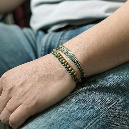 Miniatura 474 de Handmade Natural Stone Beaded Healing Bracelet Gift for Men Adjustable Rope String Bracelet (picasso jasper, Adjustable)