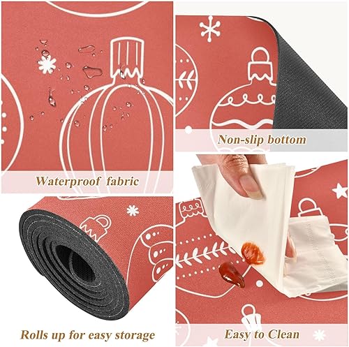 Miniatura 3 de Hand Drawn Pattern Cute Christmas Long Trivets for Hot Pots and Pans, Counter Heat Protector Mat and Kitchen Waterproof Mat for Pressure Cooker