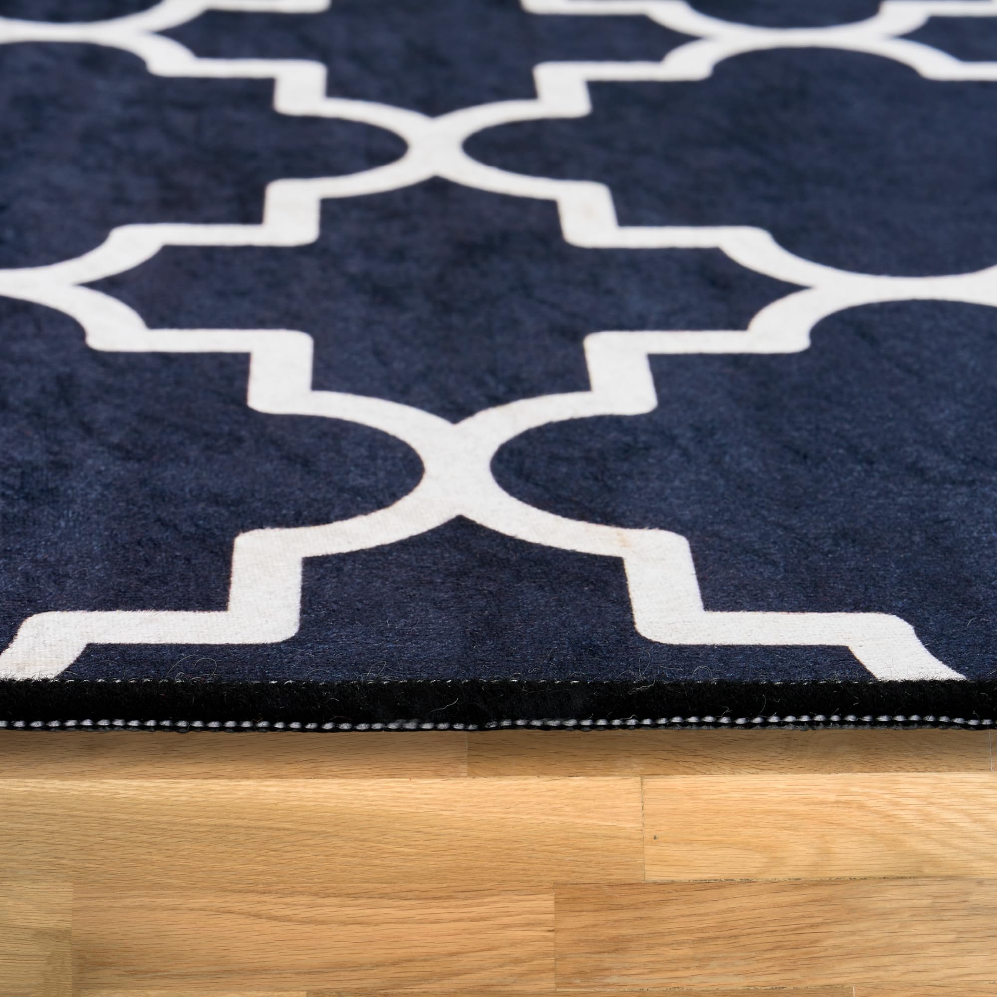 Läufer Teppich, Küchenteppich, Waschbar Küchen läufer, Moderne geometrische rutschfest Flur Teppich Läufer schwarz weiß (schwarz, 100 x 300 cm)