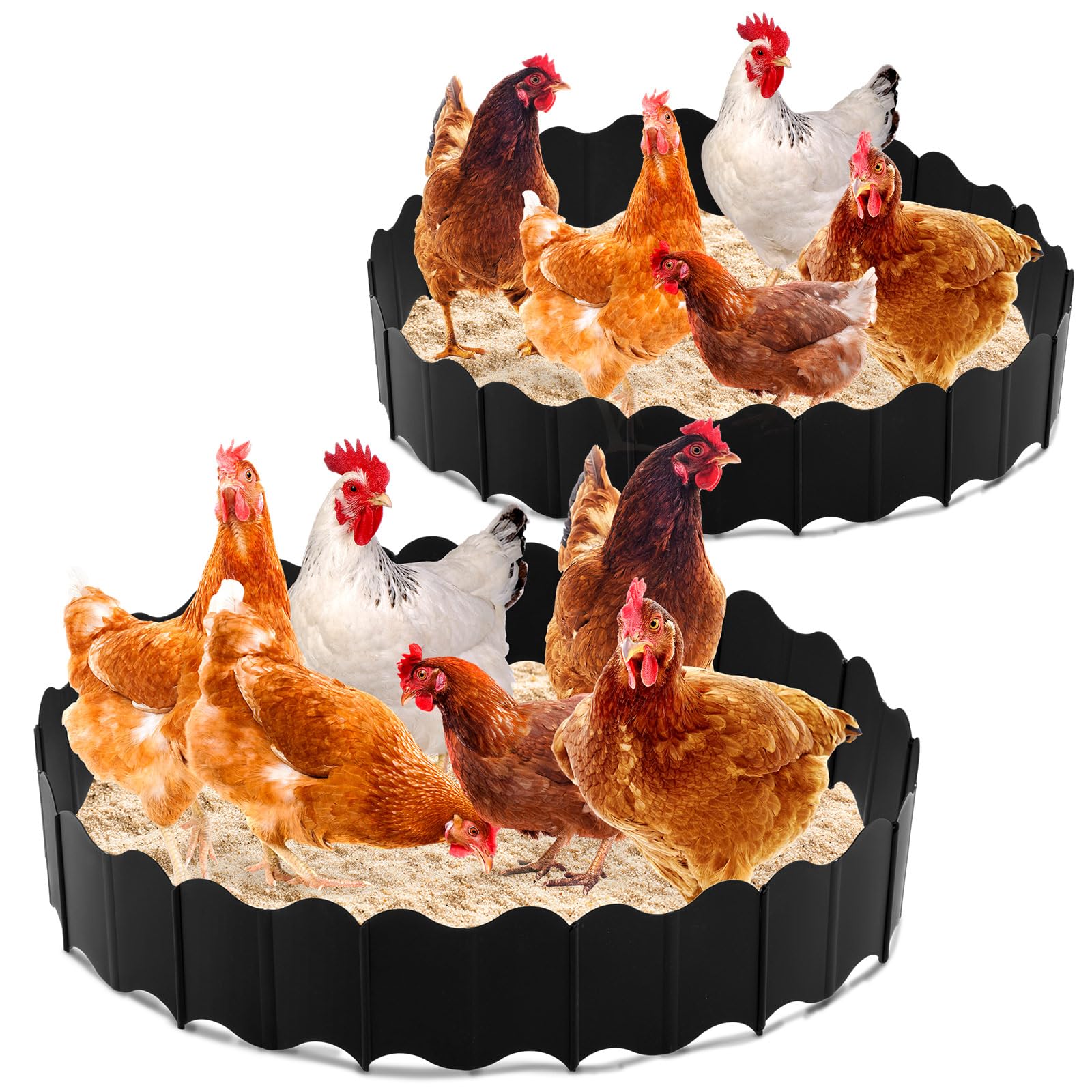 Colingmill 2 Set Chicken Dust Bath Tub Coop Lime Accessories Chicken House Cleaner Container Roost Poultry Nesting Herbs Container for Essential Coop
