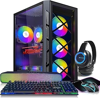 STGAubron Gaming Desktop,Intel Core i5-10400F up to 4.3G,GeForce RTX 2070 8G GDDR6,32G DDR4,2T SSD,WiFi,BT 5.0,RGB Fan x 6,RGB Keyboard&Mouse&Mouse Pad,RGB BT Sound Bar,RGB BT Gaming Mic,W11H64