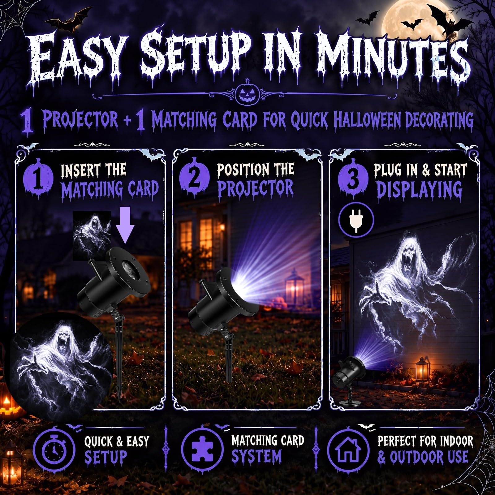 Projecteur d'extérieur menacing morts-vivants d'Halloween pour