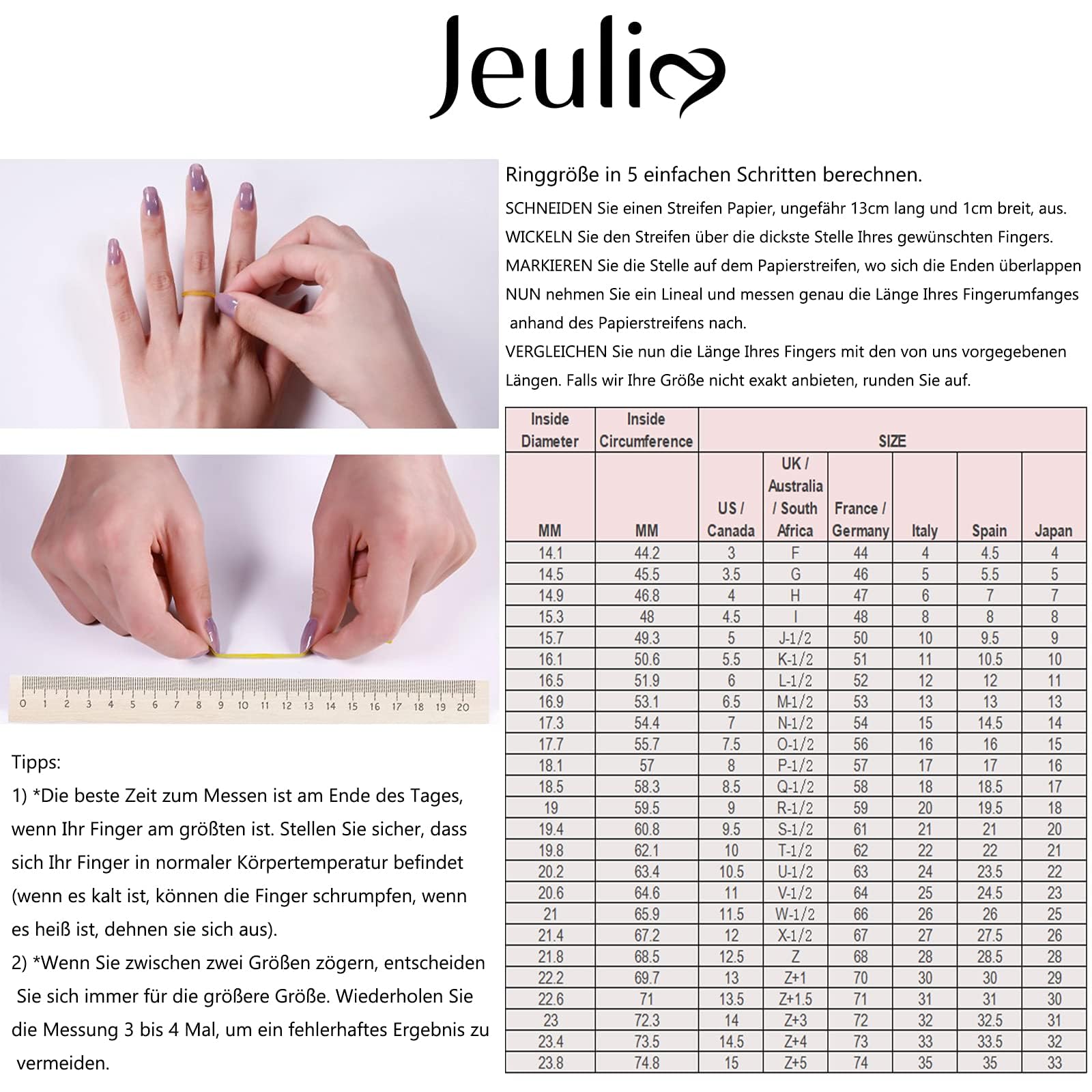 Jeulia Ring aus Sterlingsilber im Vintage Stil zweifarbig Marquise Schliff Band Verlobungsversprechen Jubiläumsringe für Frauen Mädchen mit Schmuckschatulle