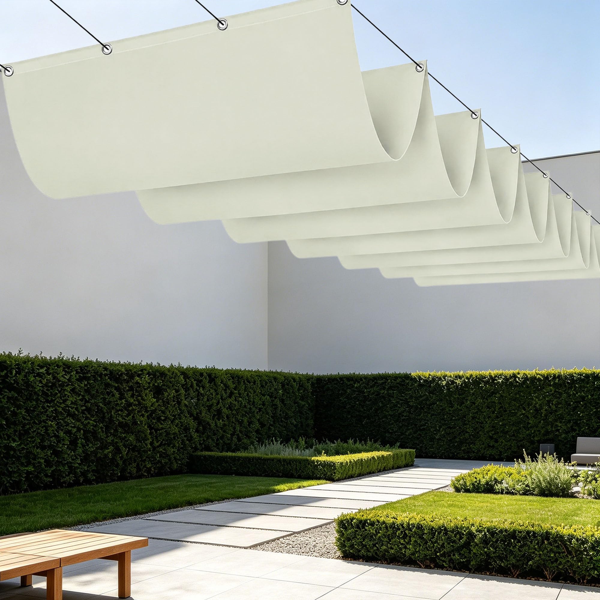 Protection solaire voile ombrage rétractable vague étanche 2x3m