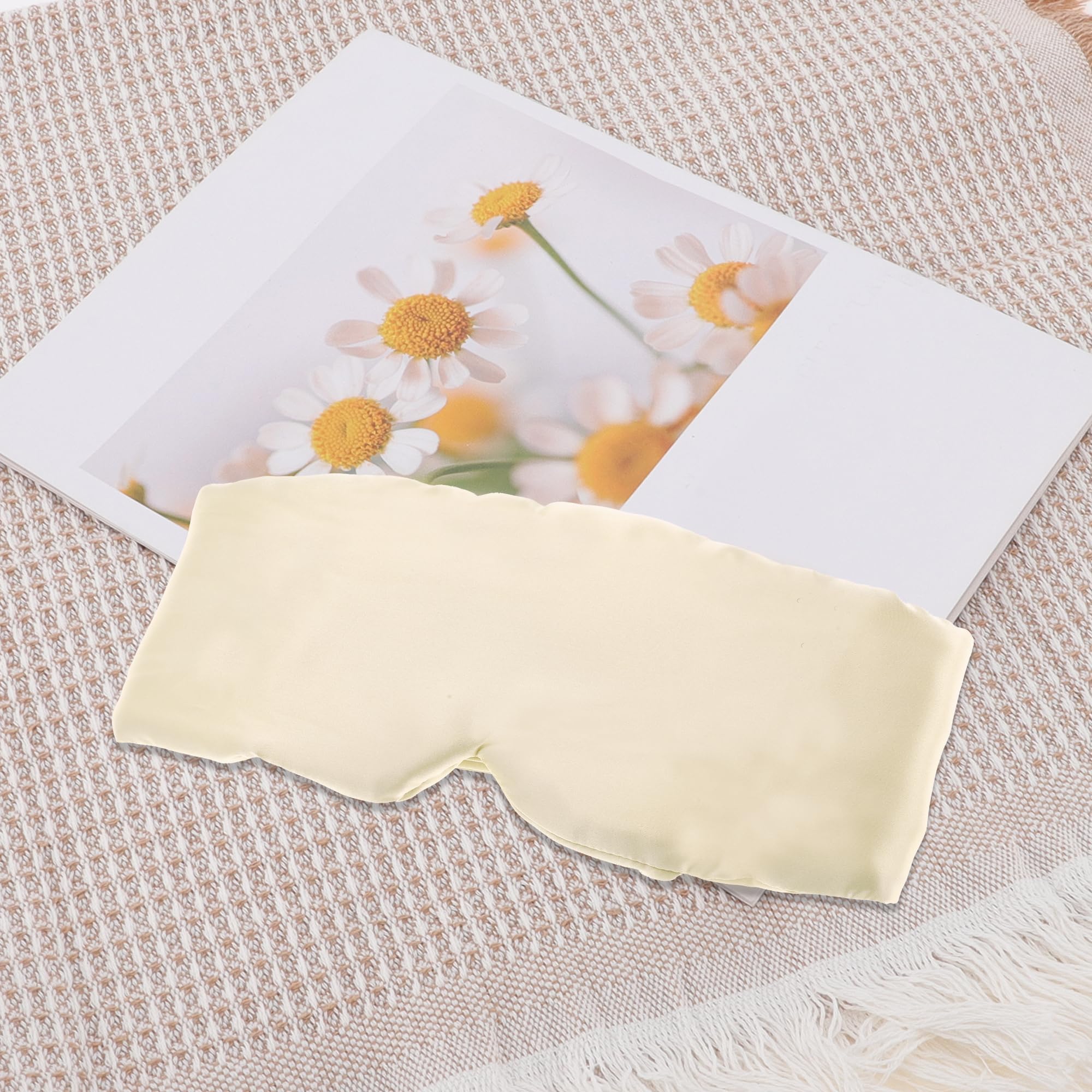 Antifaz para dormir, seda natural, suave, grande, envolvente, cubierta de ojos 3D, oscurecimiento ajustable, para hombres y mujeres, para dormir, champán