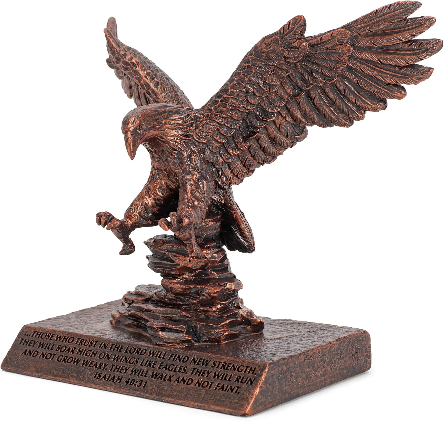 Lighthouse Christian Products Soar Like An Eagle Bronzelike Finish 6.5 x 3.75 Cast Stone Mounted Sculpture