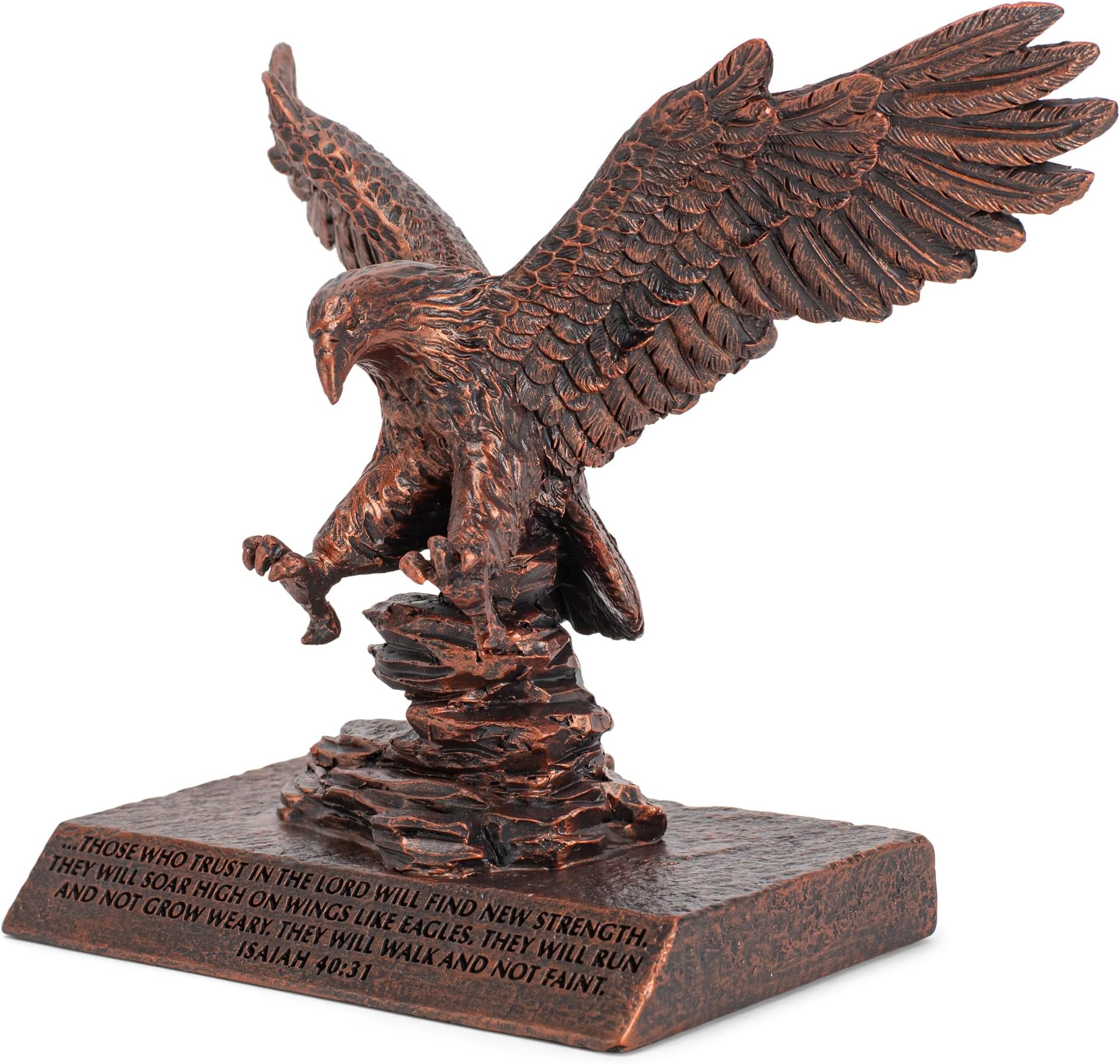 Soar Like an Eagle Bronzelike Finish 6.5 x 3.75 Cast Stone Mounted Sculpture