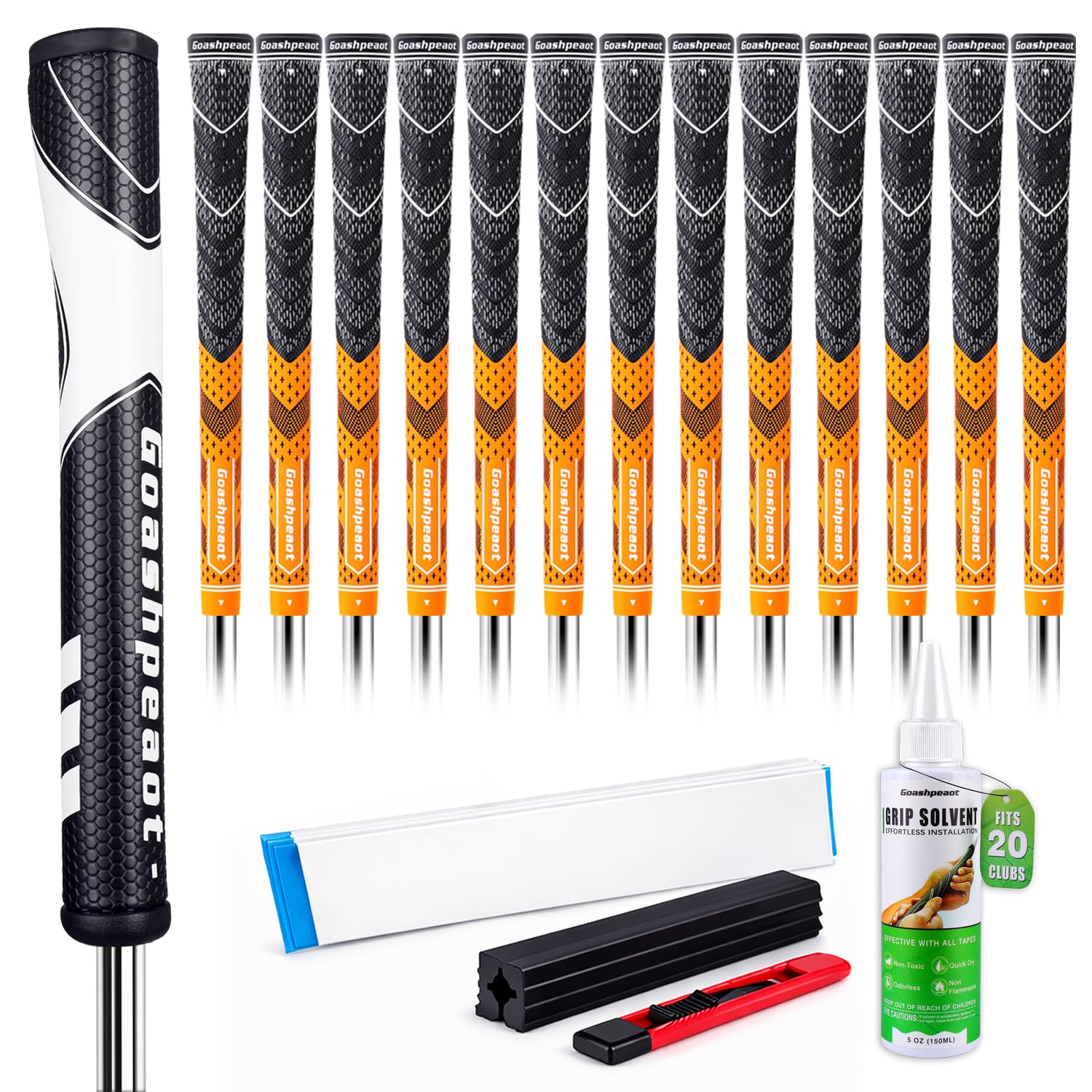 Półprzewodowe uchwyty golfowe, 13-pak i uchwyt do miotacza z zestawem uchwytów golfowych, przyczepność na każdą pogodę, hybrydowe i wysokie sprzężenie zwrotne do kija golfowego