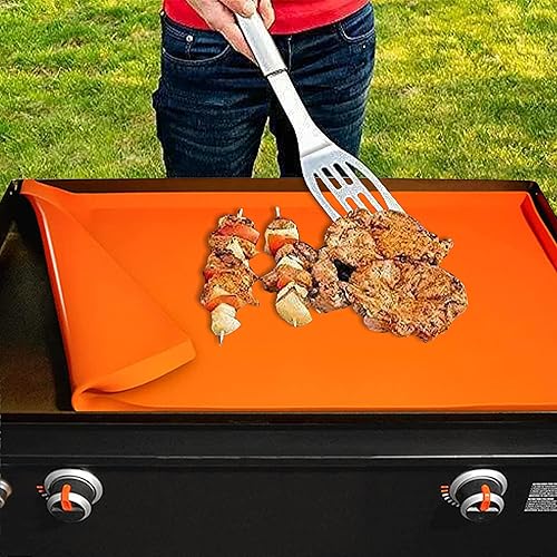 Miniatura 7 de Zolxloz - Funda de silicona para parrilla Blackstone, alfombrilla protectora de parrilla plana contra desechos, óxido y suciedad, reutilizable, para