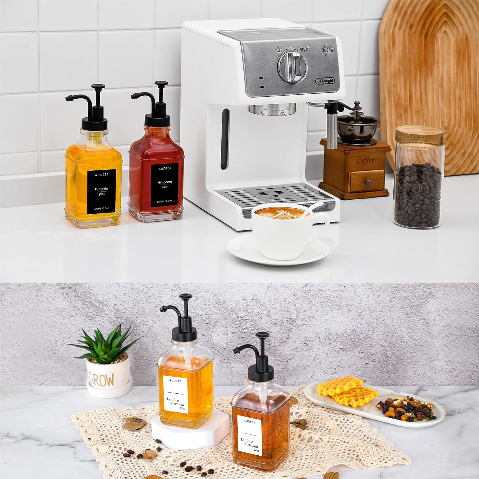Koffiesiroop dispenser set zwart kopen? Slim gekozen