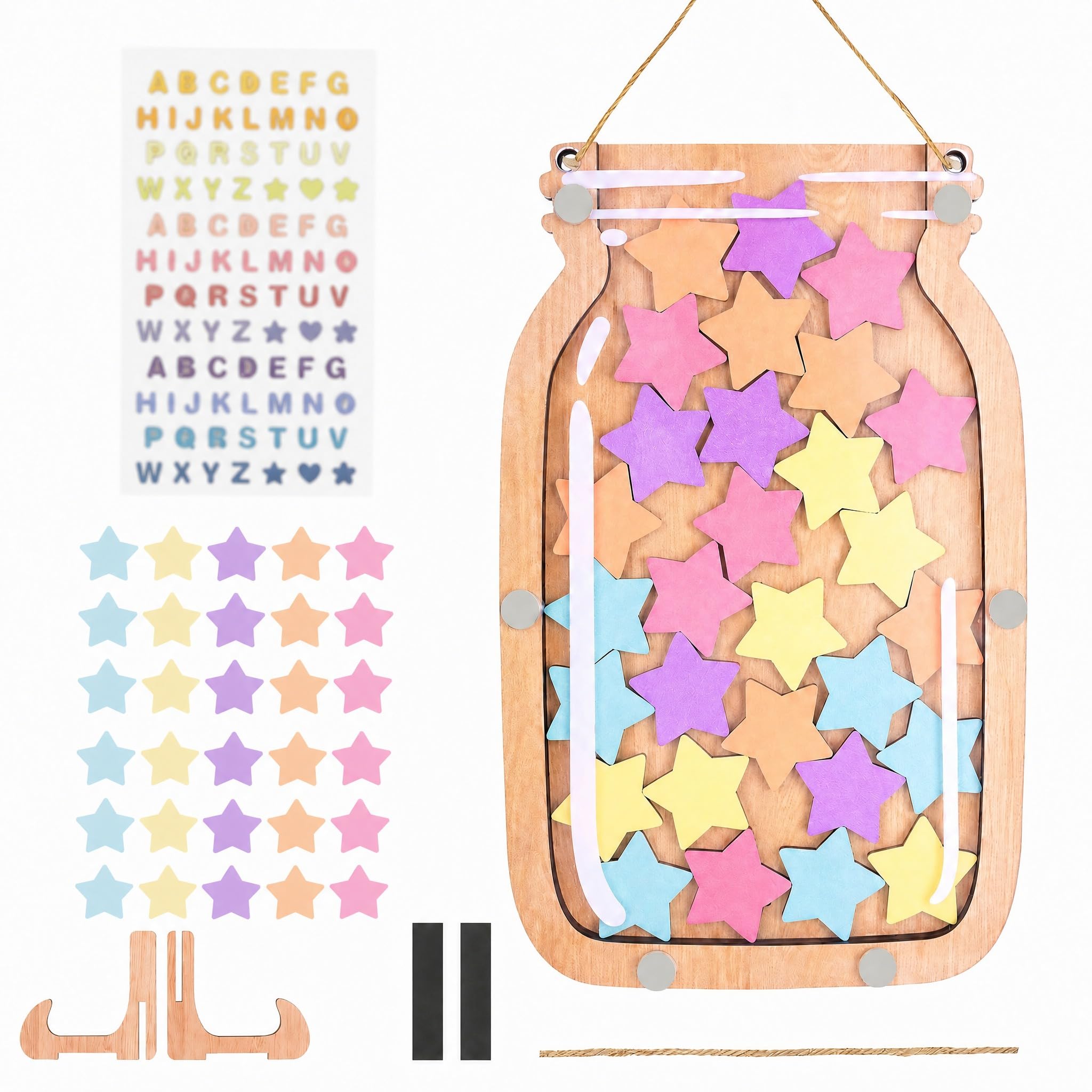 Star Reward Jar with 30 Stars, Magnetic Reward Chart