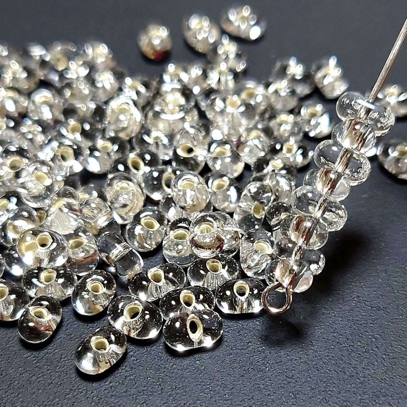 Amazon.co.jp: ファルファーレ チェコビーズ シルバーライン 3.2×6.5mm